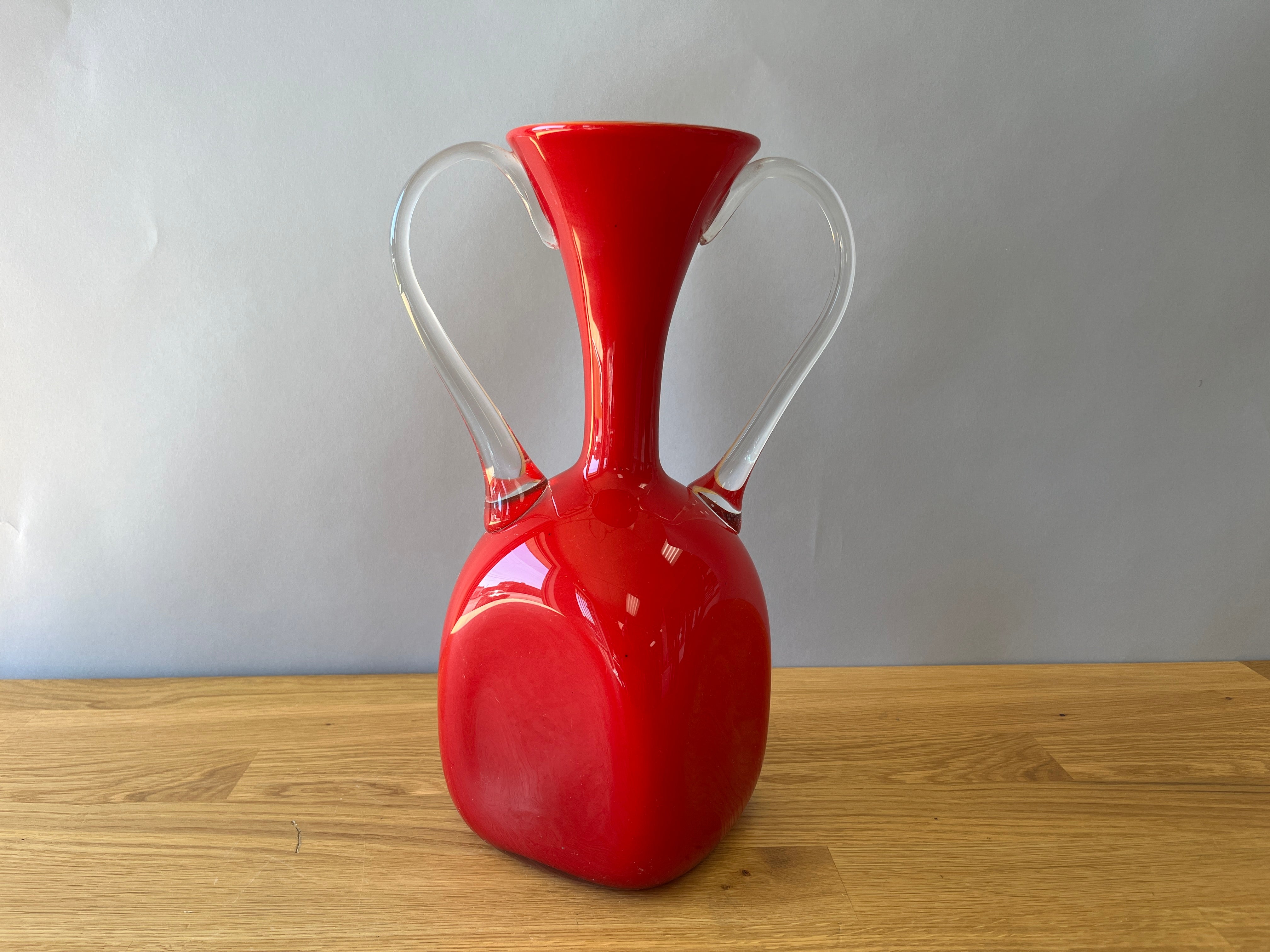 Red vintage vase