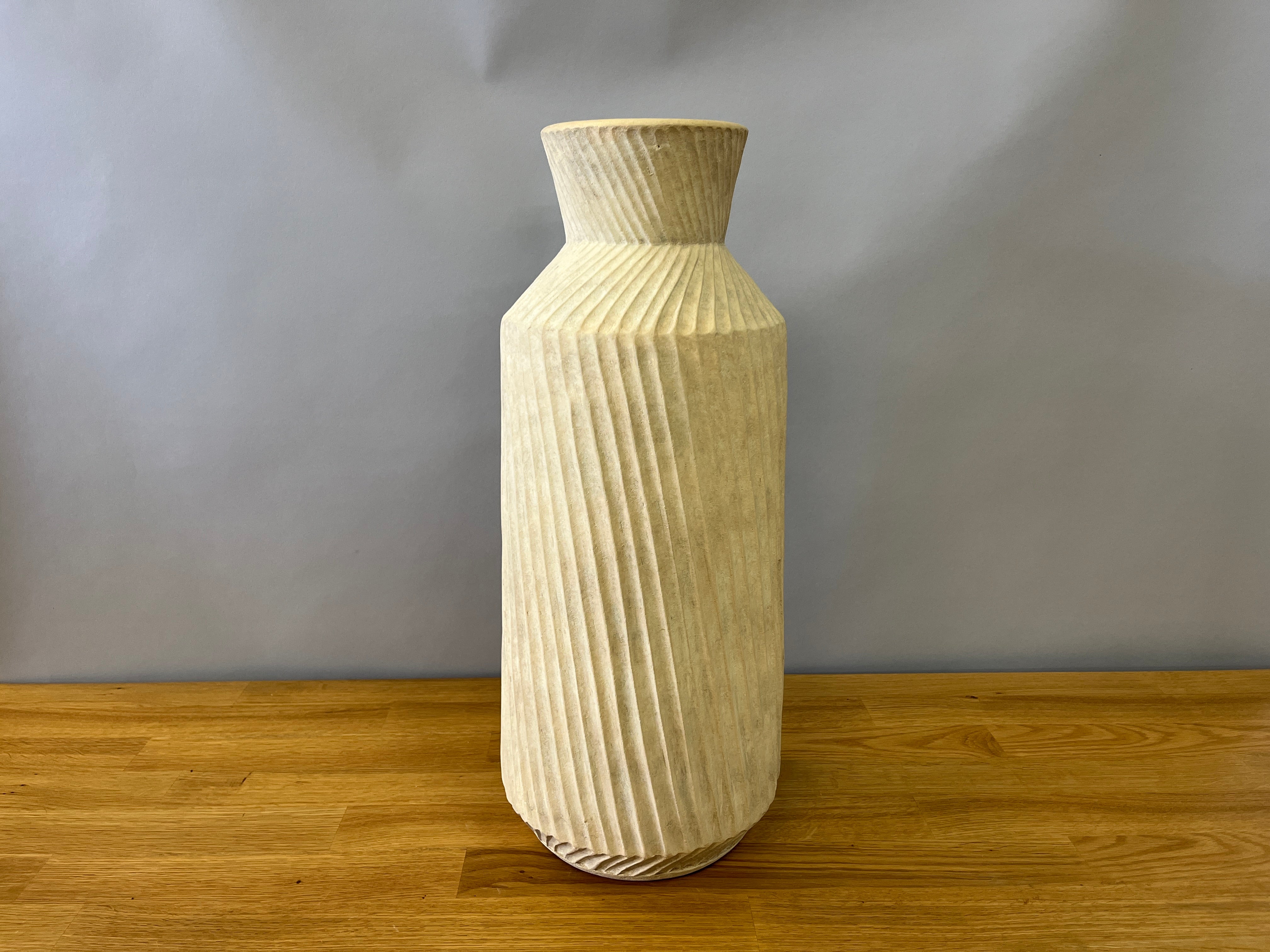 Twirling Ribbed Vase