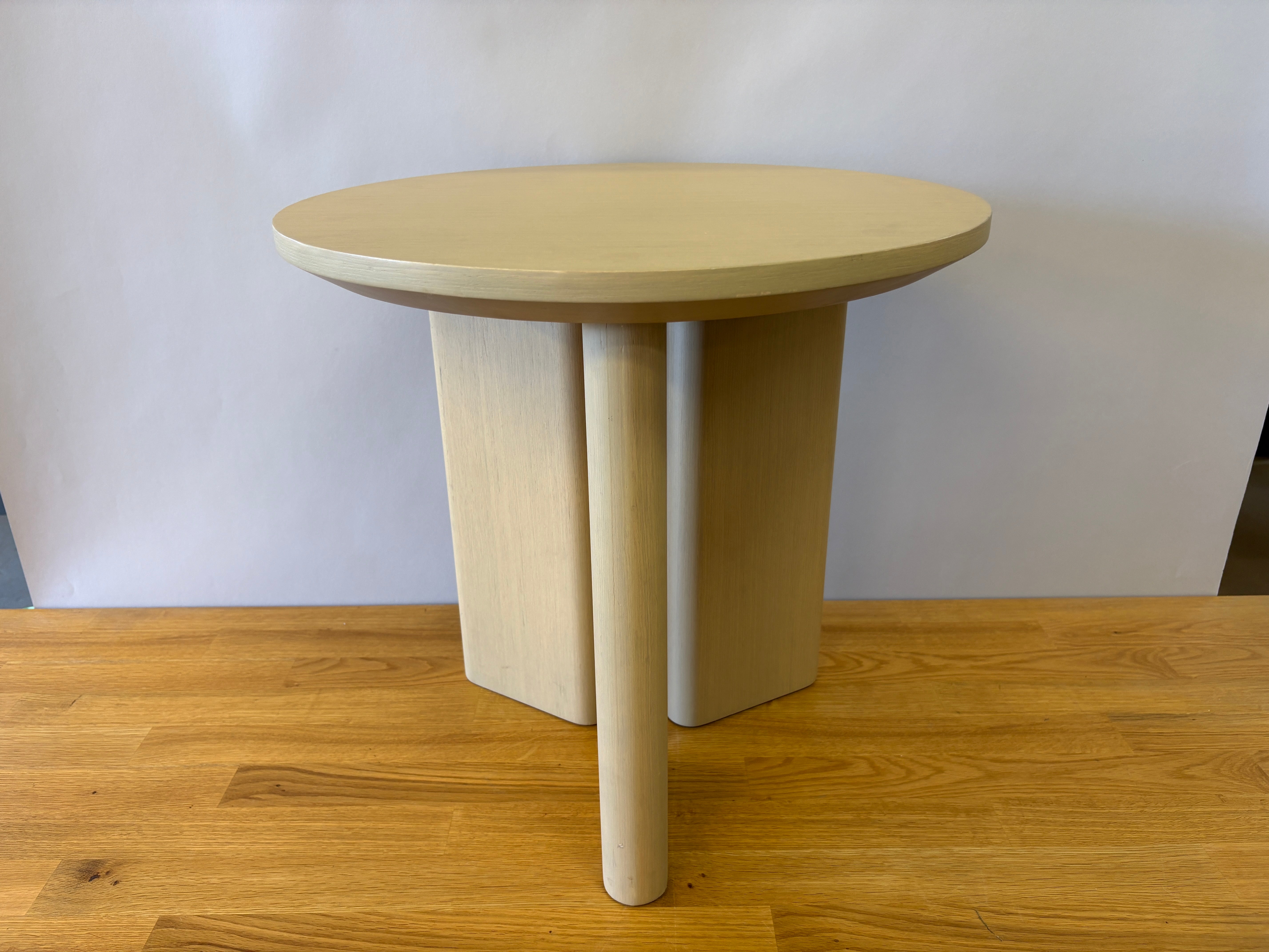 Bleached Wood 3 Leg Side Table