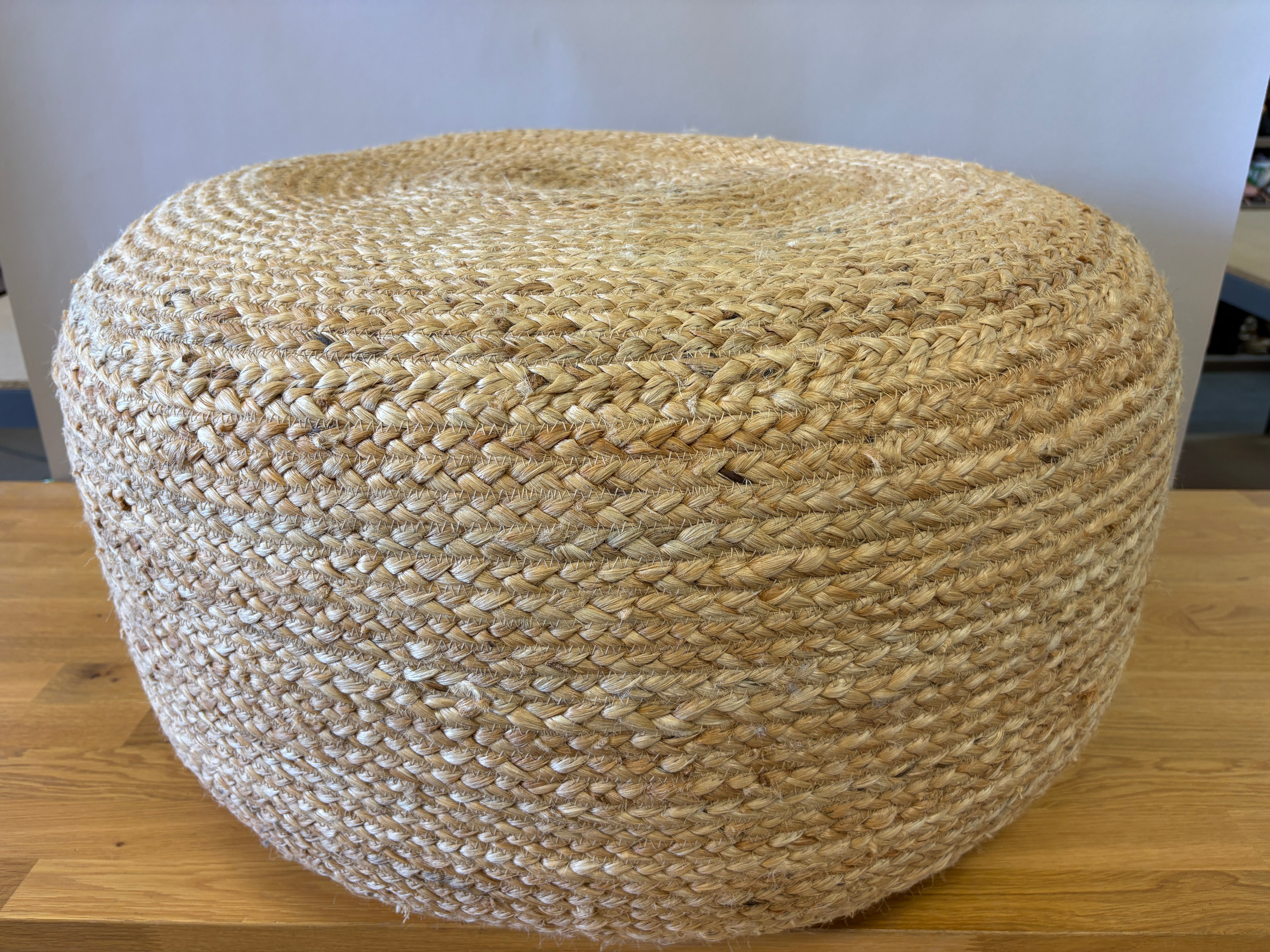Braided Jute Pouf