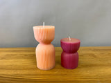 Dark Pink Fluted Candle