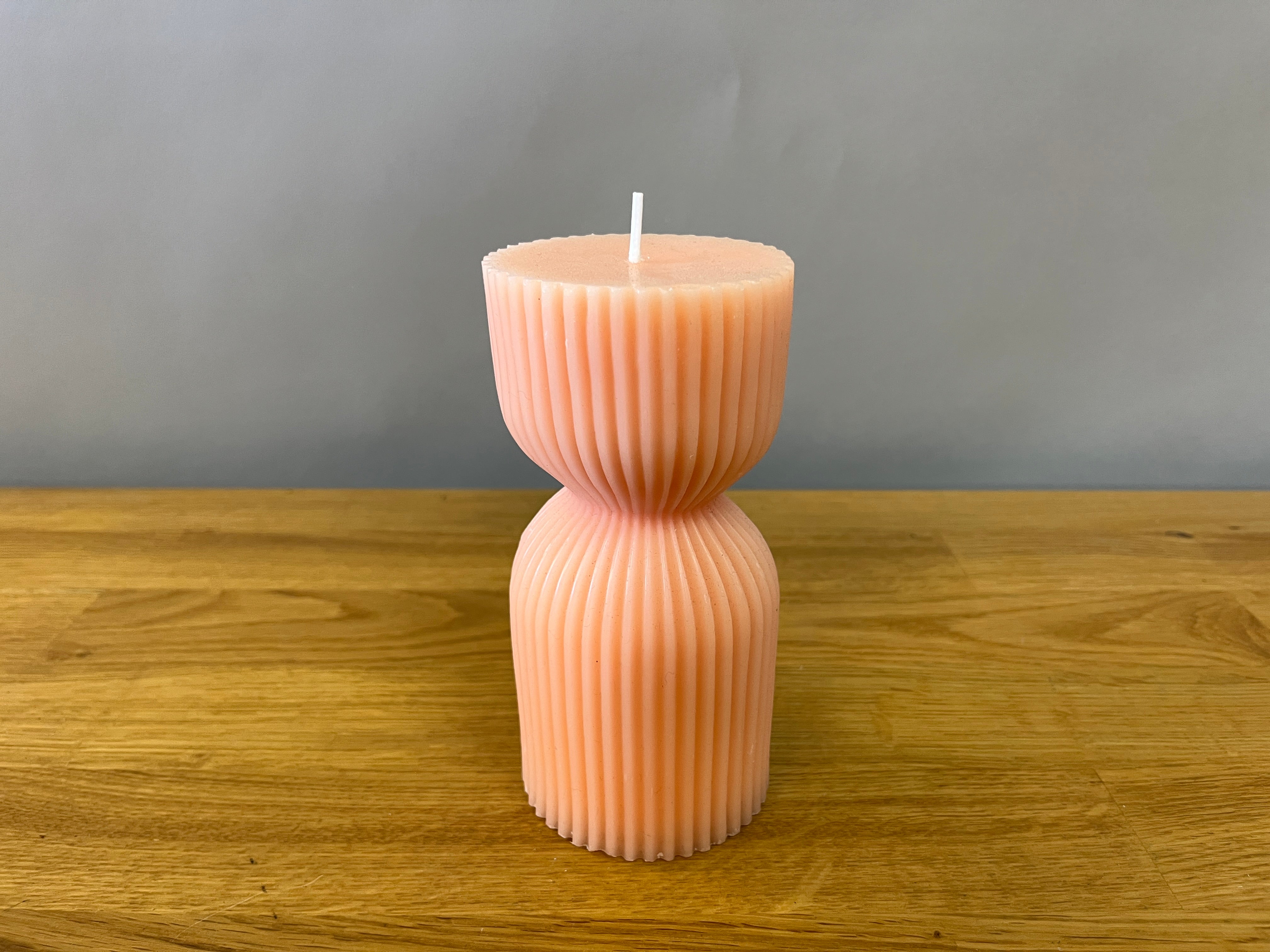 Light Pink Fluted Candle