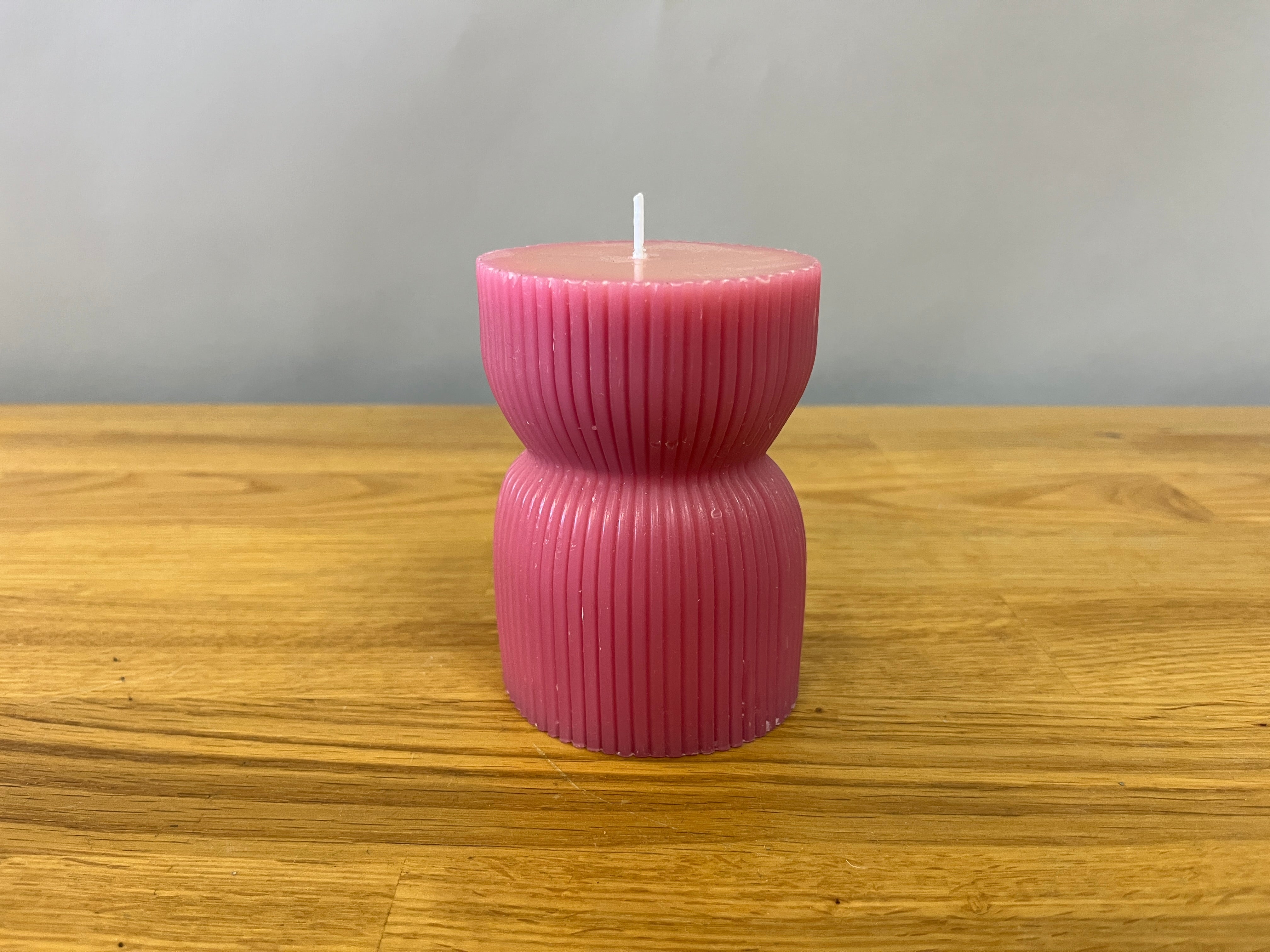 Dark Pink Fluted Candle