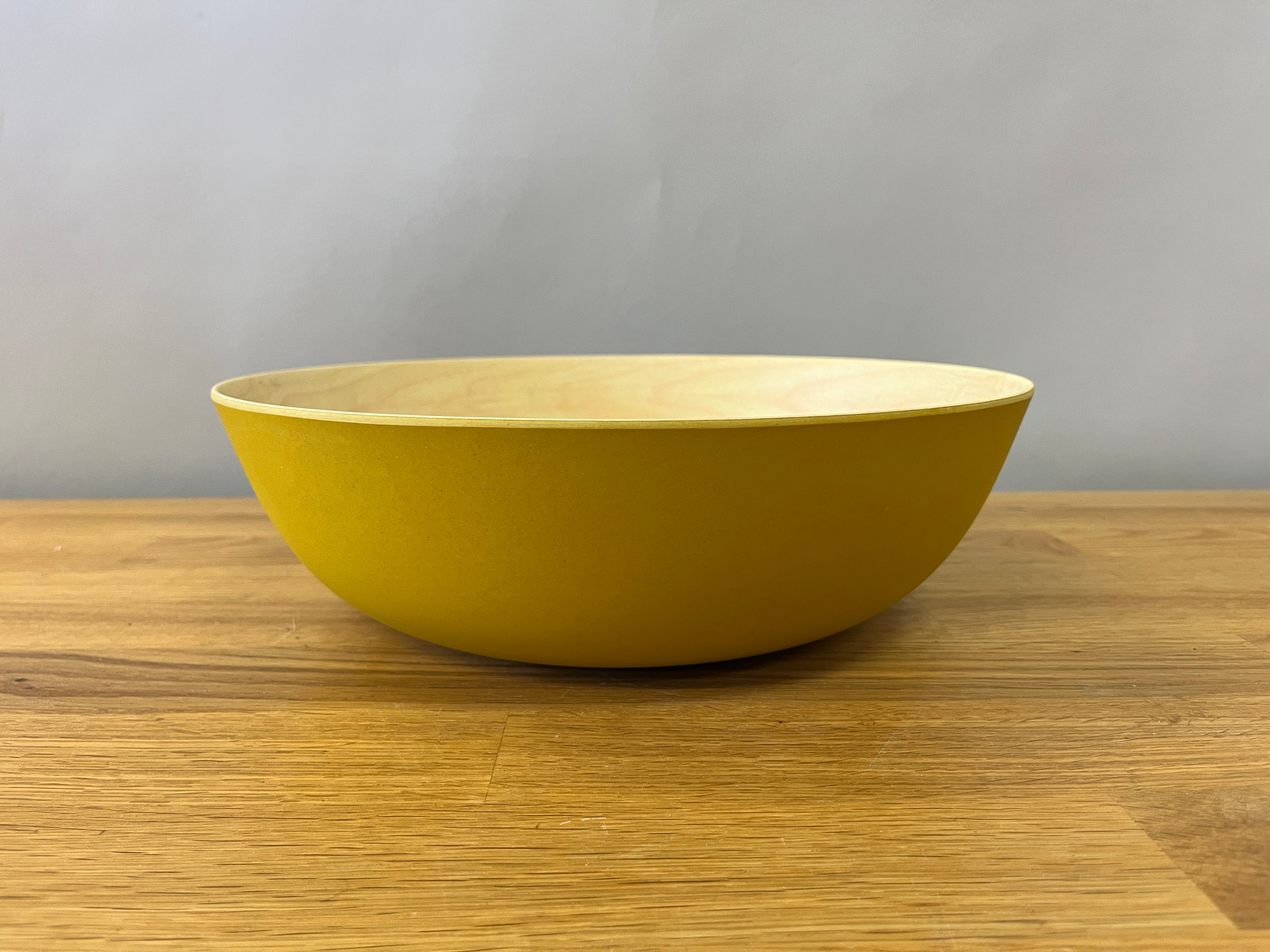 Yellow and Wood Fruit Bowl