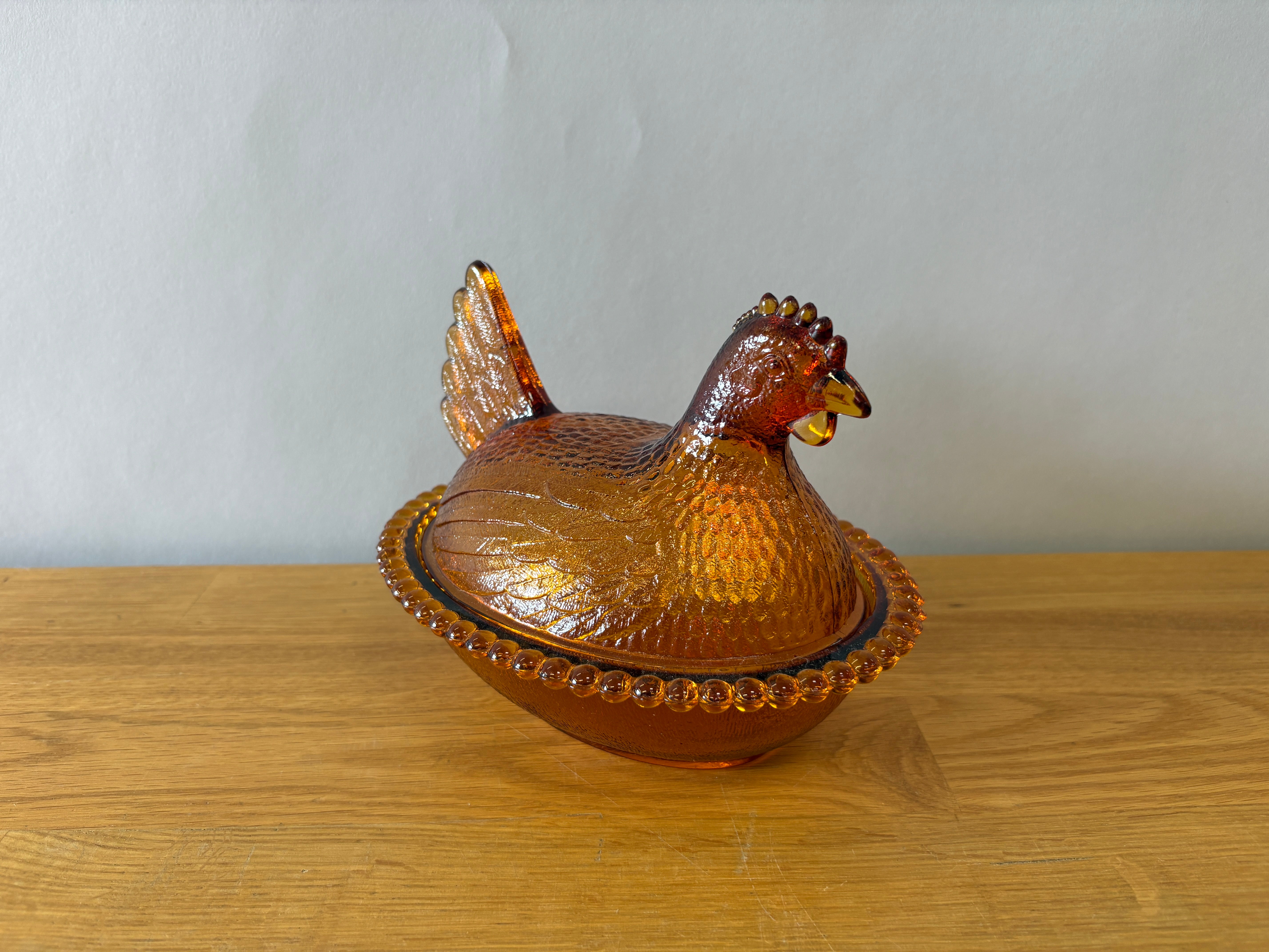 Orange Glass Rooster