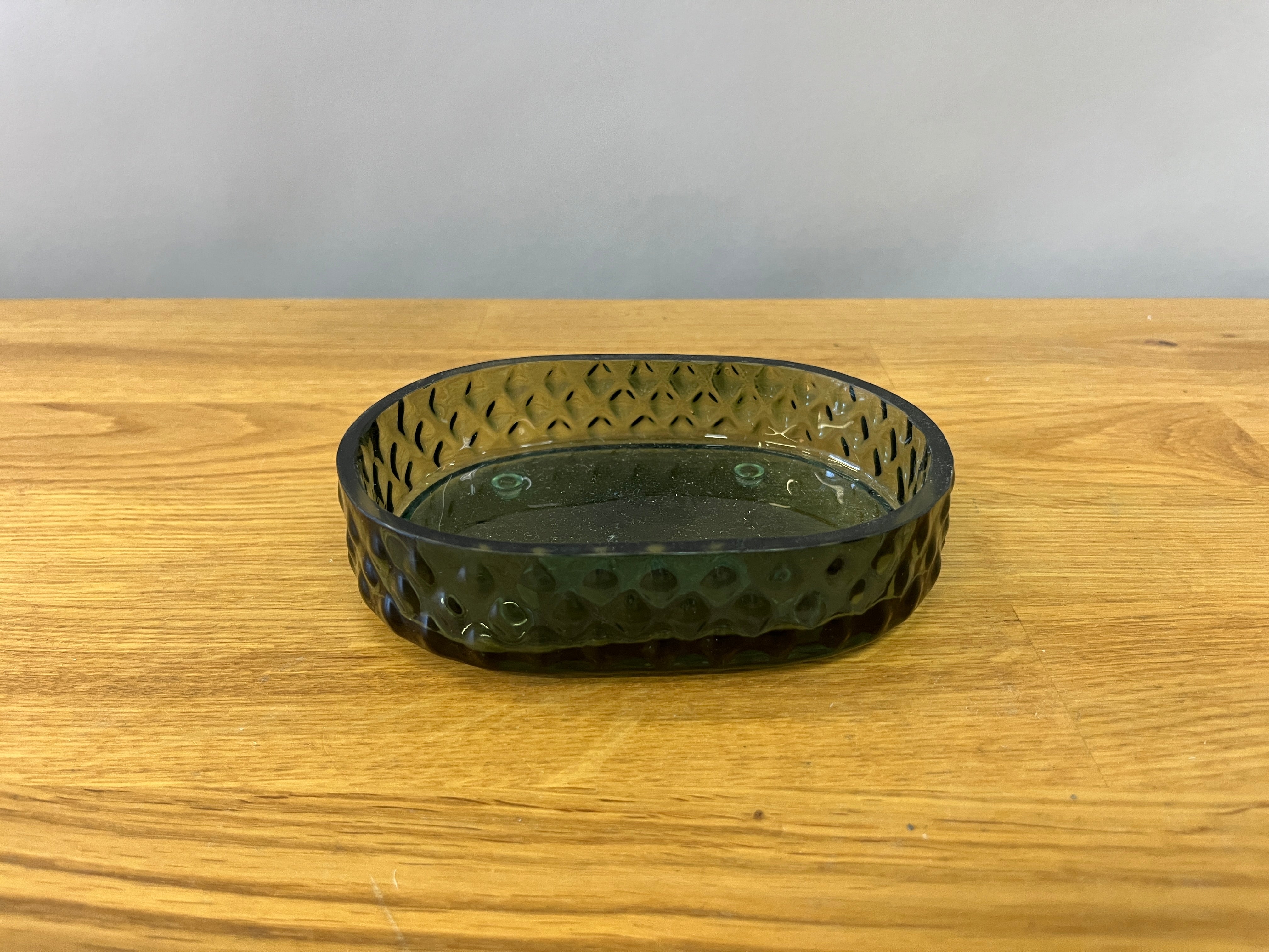 Green Glass Soap Dish