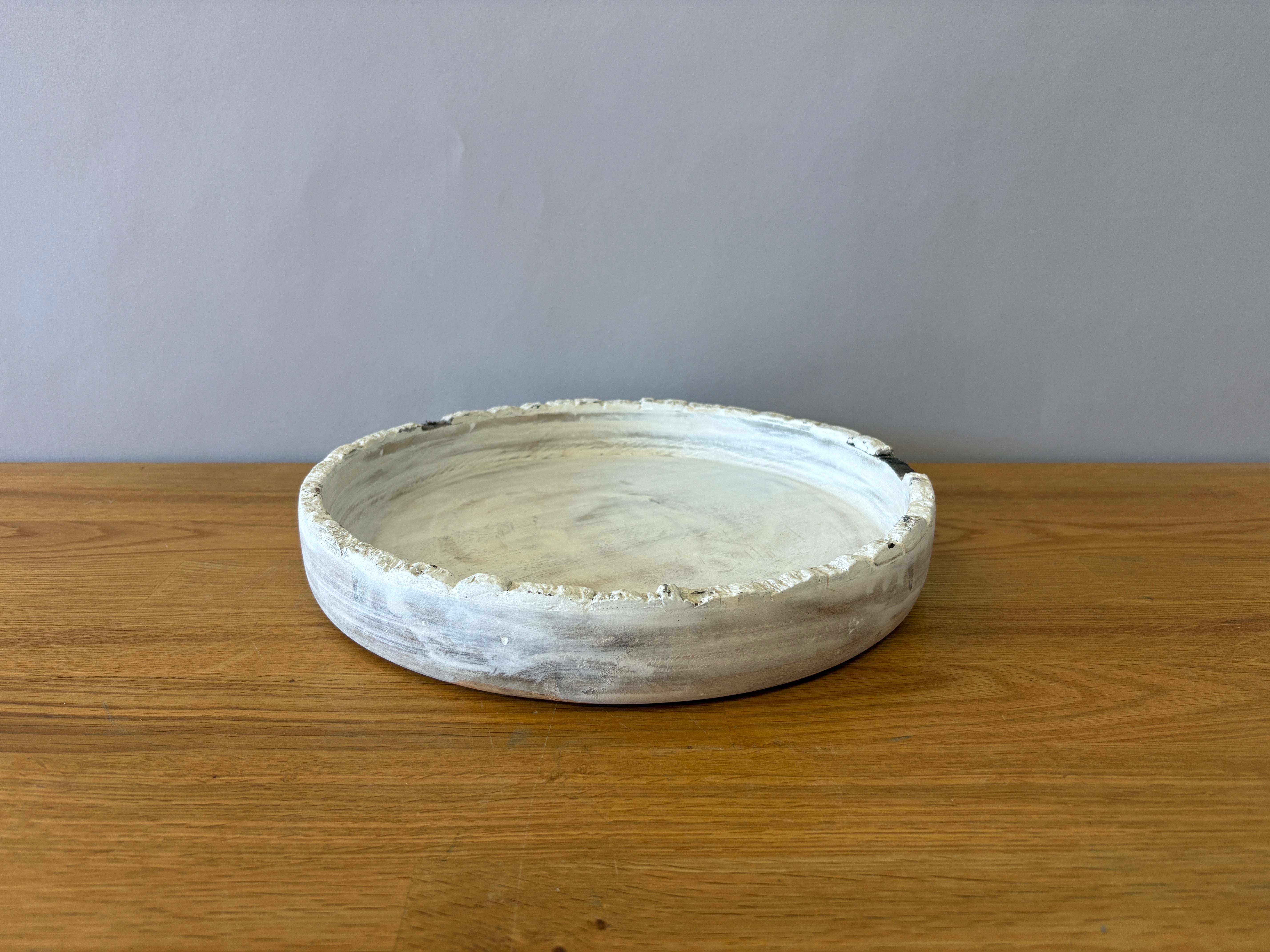 White Wooden Decorative Plate