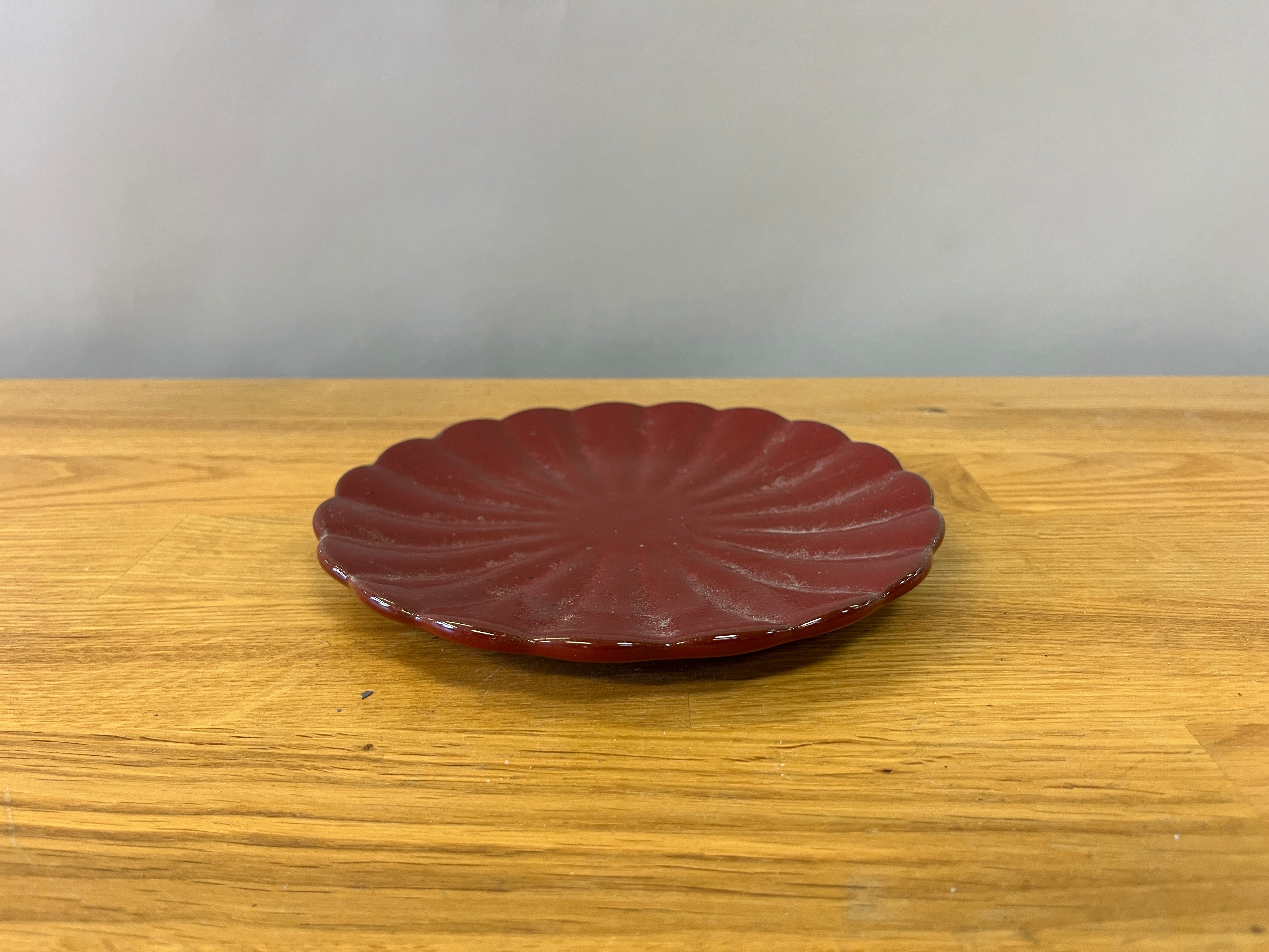 Dark Red Flower Plate
