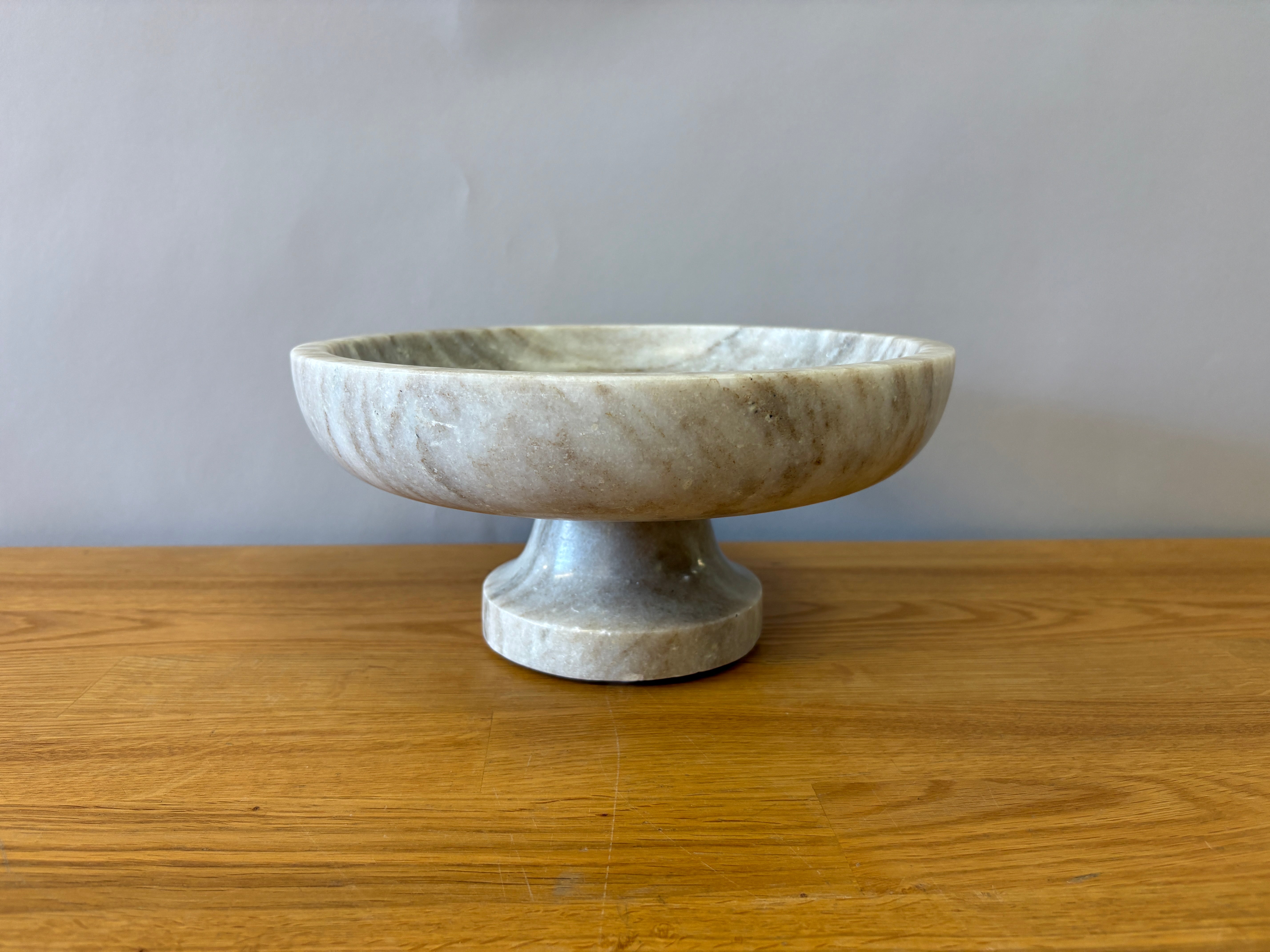 Tuscan Marble Pedestal Fruit Bowl
