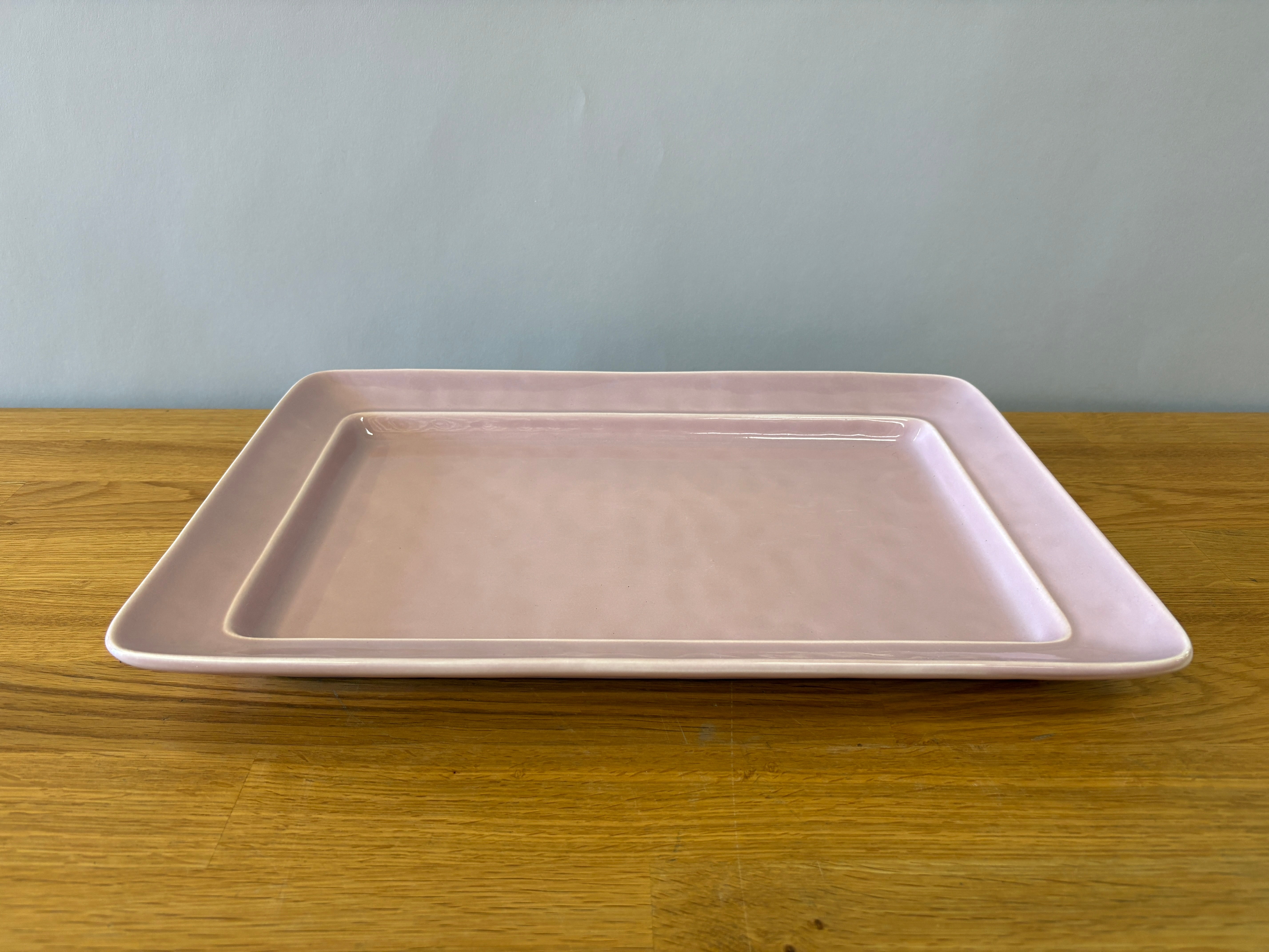 Pink Ceramic Serving Tray