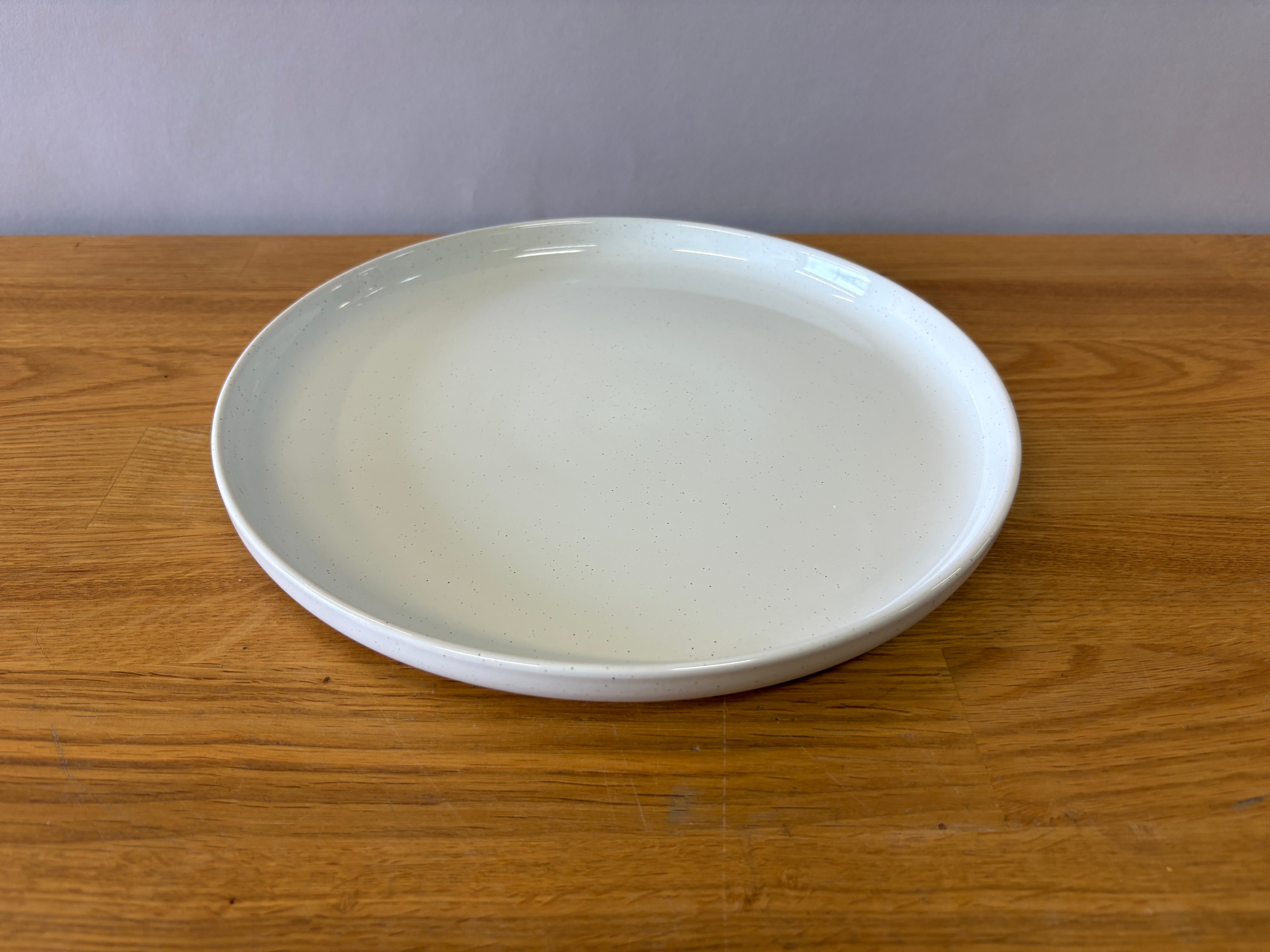 White Speckled Dinner Plate