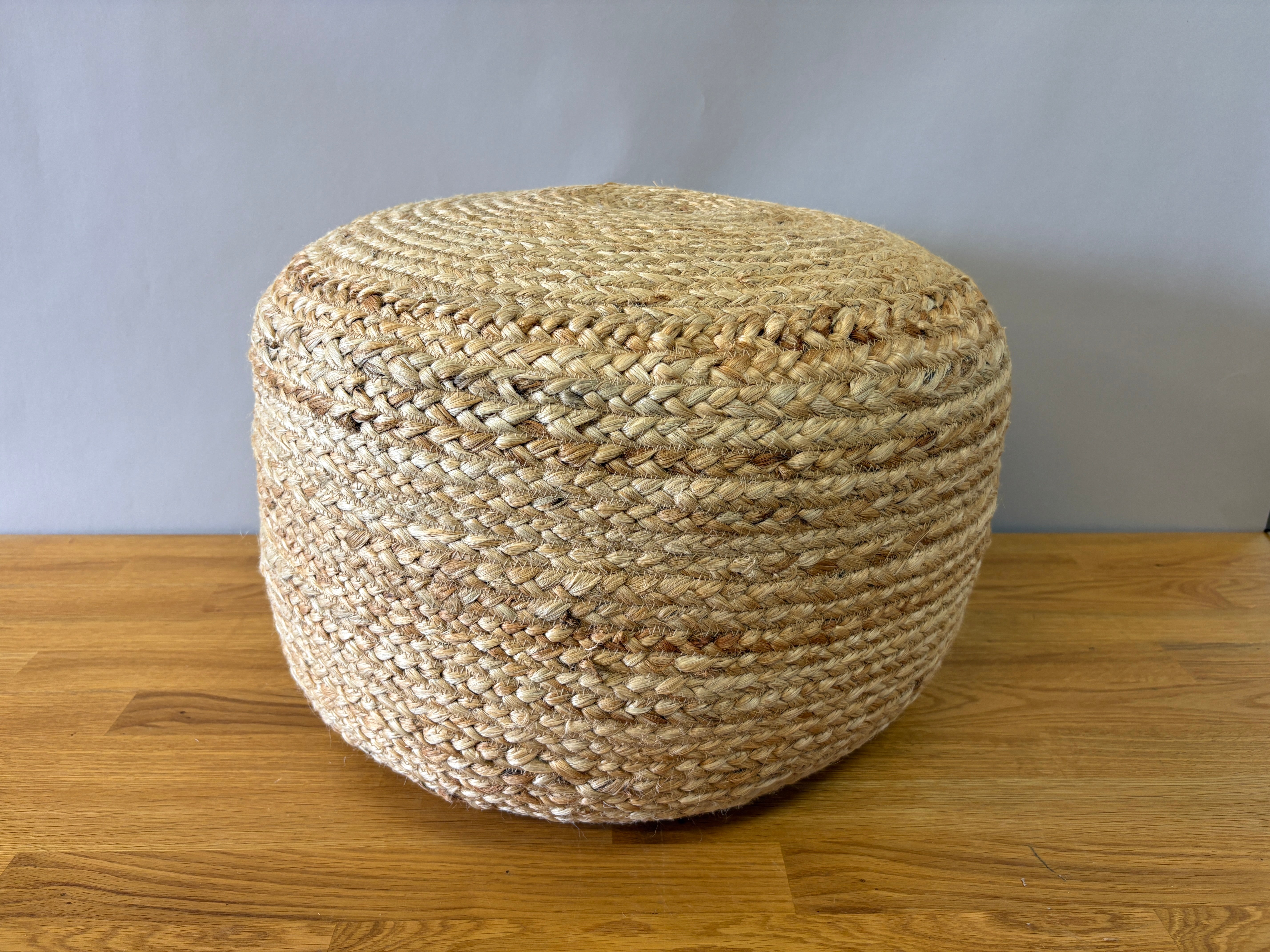 Braided Jute Pouf
