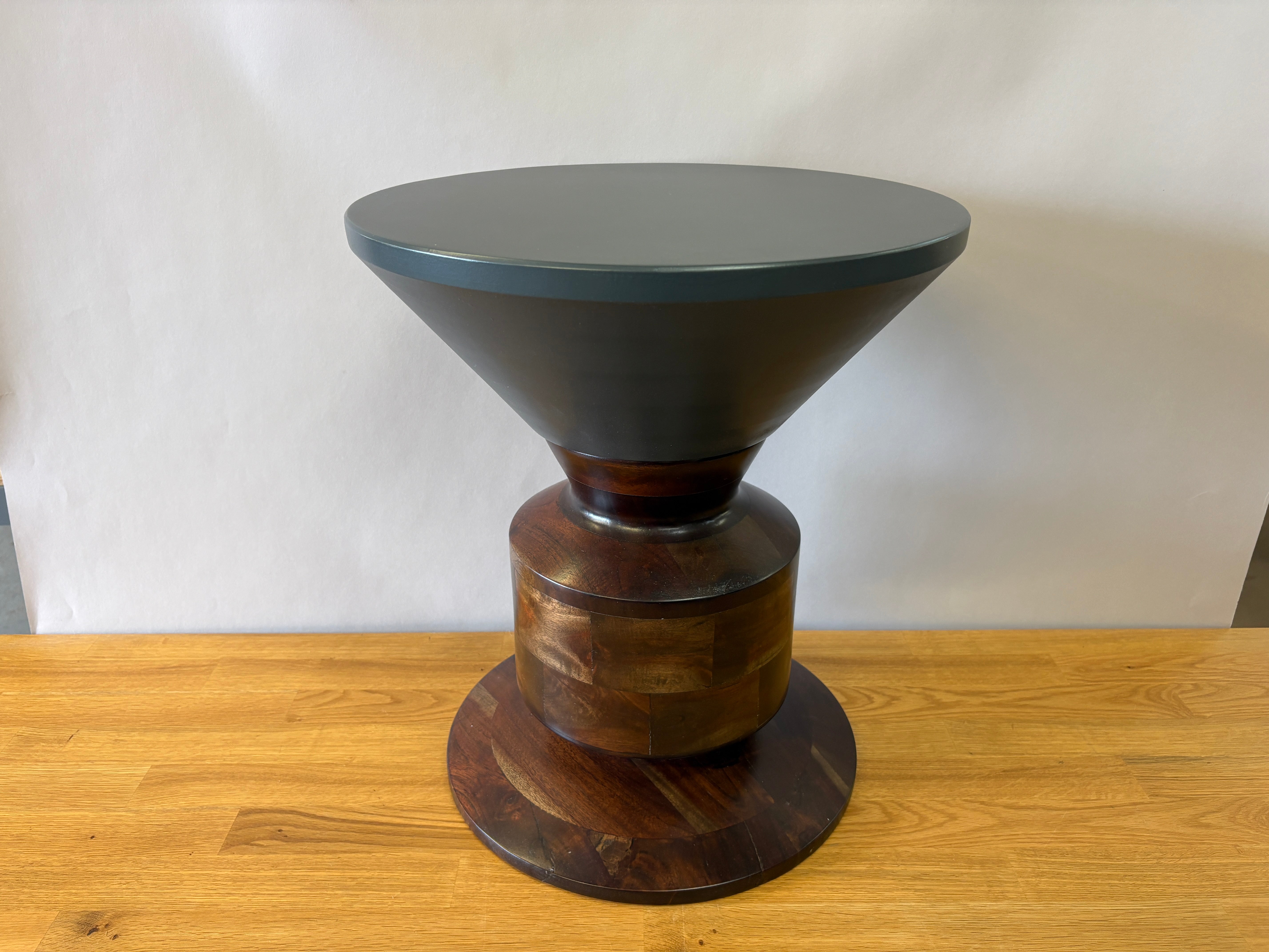 Grey and Dark Wood Side Table