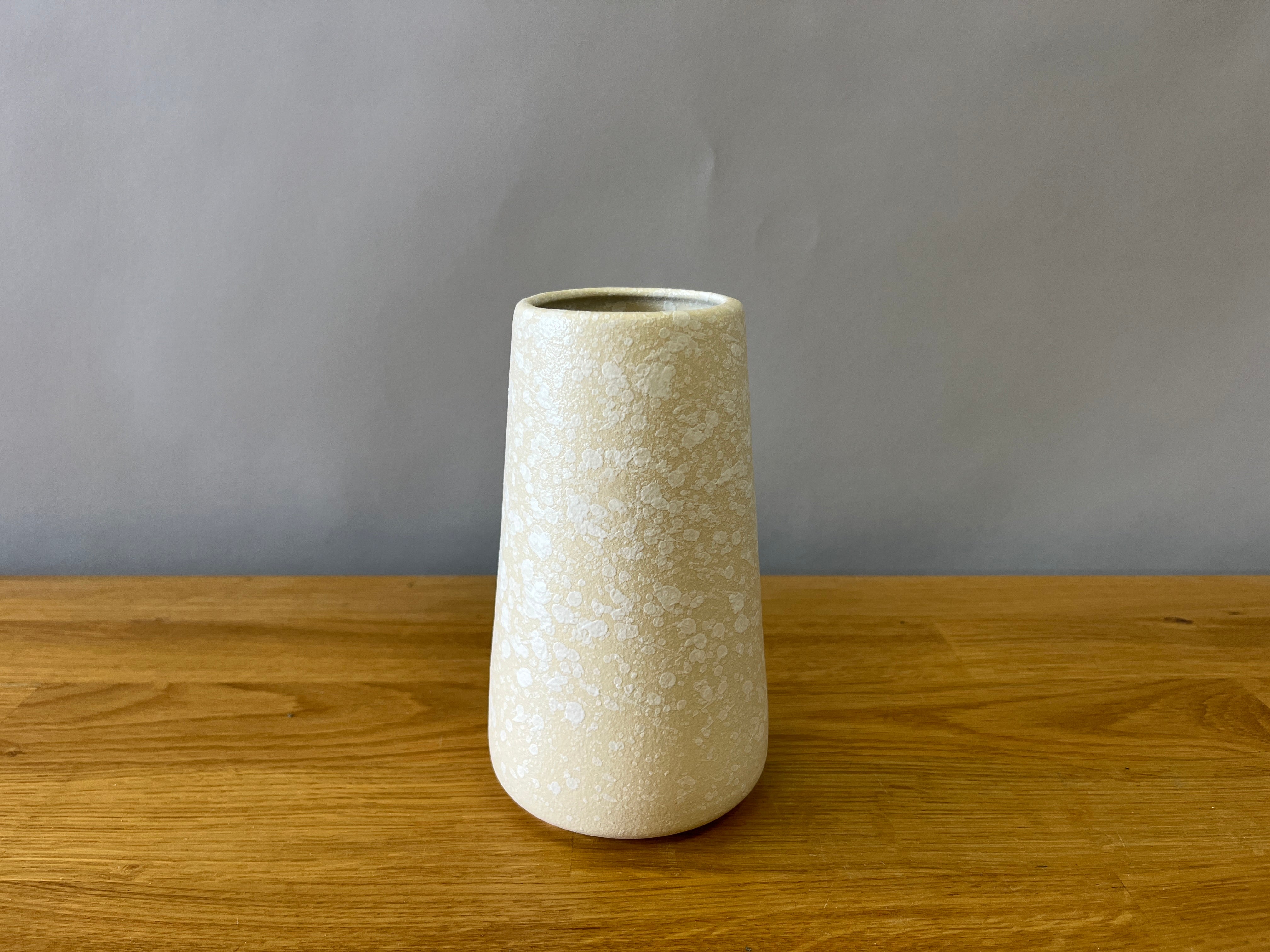 Cream Splattered Vase