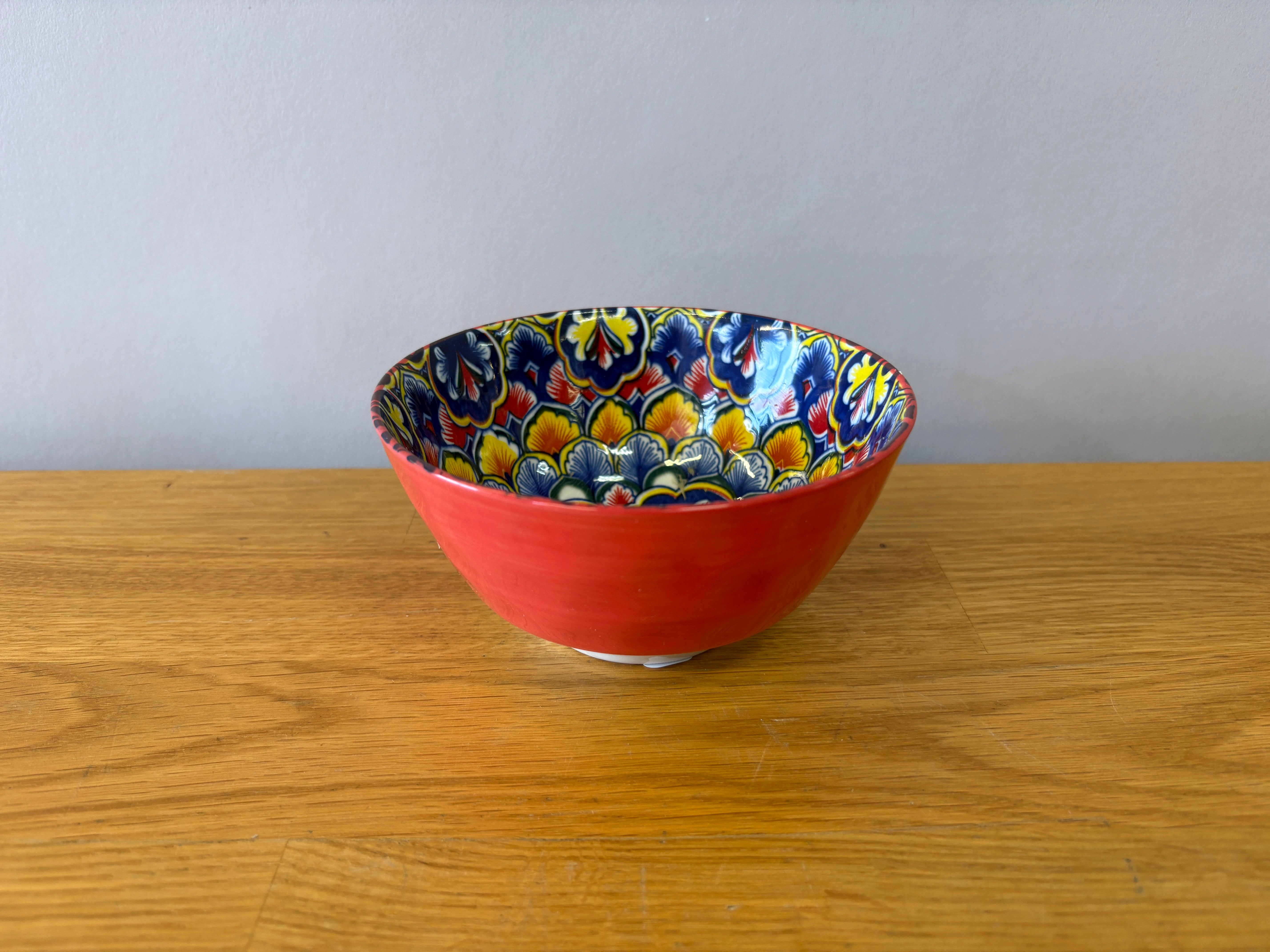 Red Bowl with Painted Interior