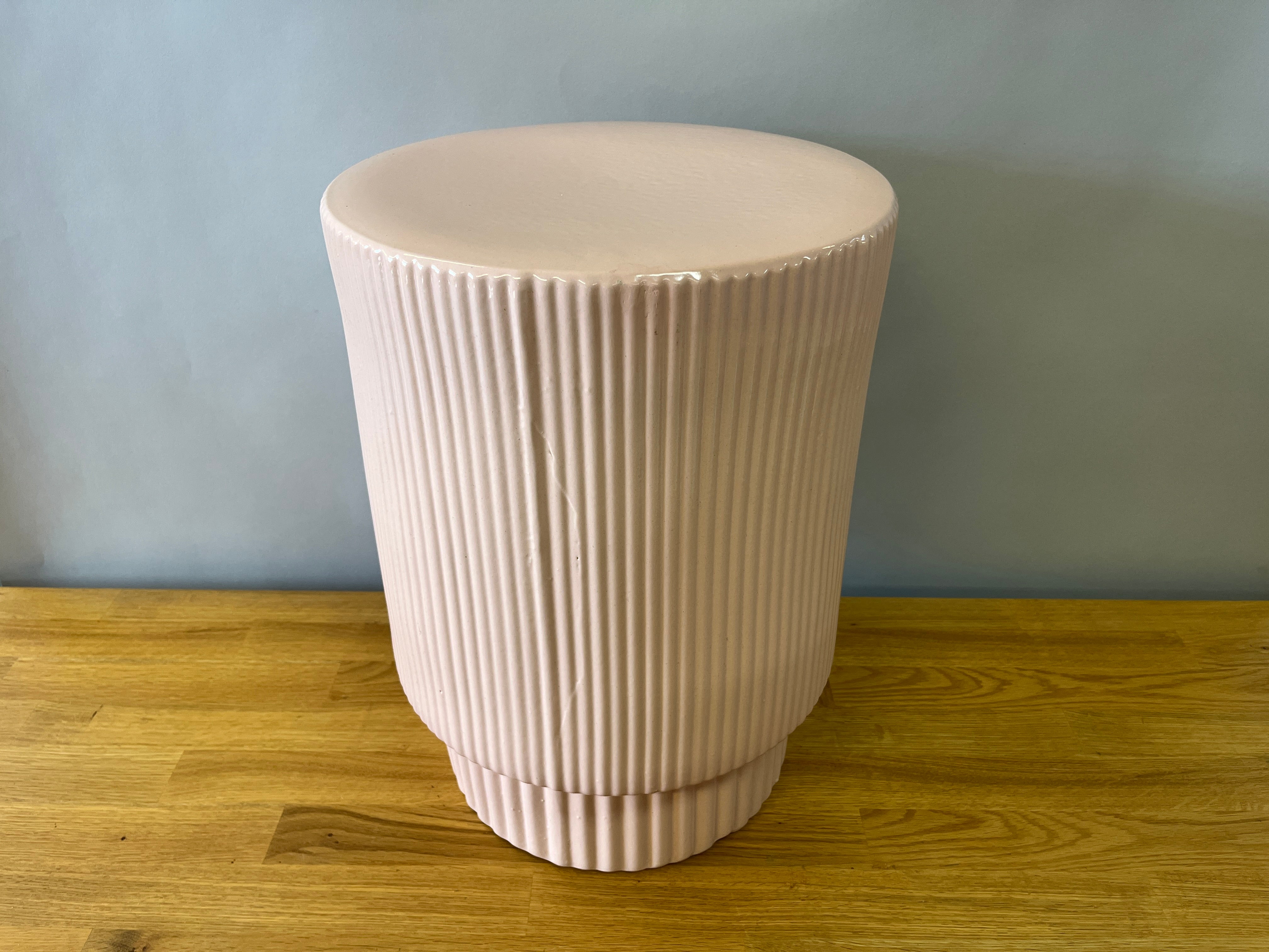 Pink Fluted Side Table