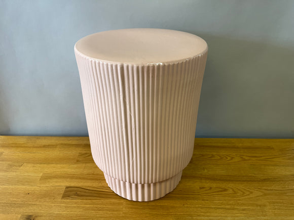 Pink Fluted Side Table