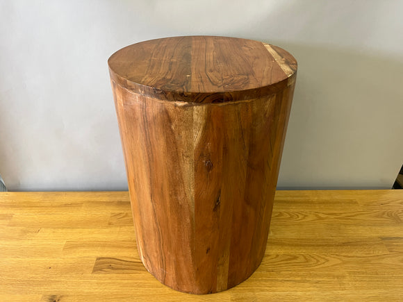 Wood Cylinder Side Table