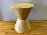 Light Wood Hourglass Side Table