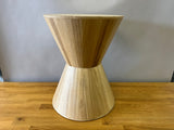 Light Wood Hourglass Side Table