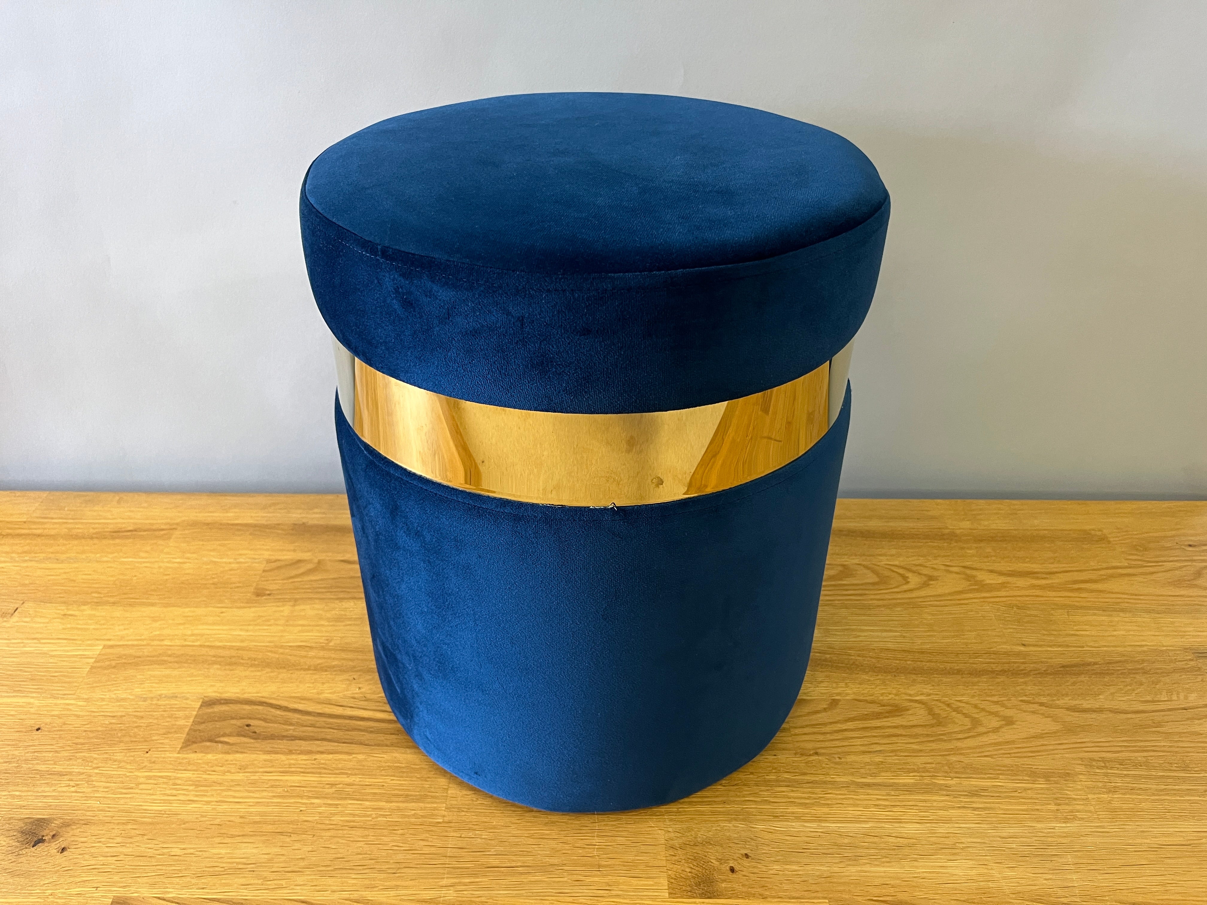 Blue and Gold Ottoman