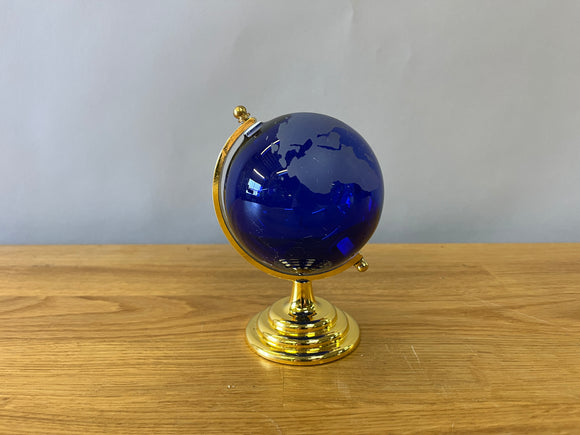 Blue Glass Mini Globe