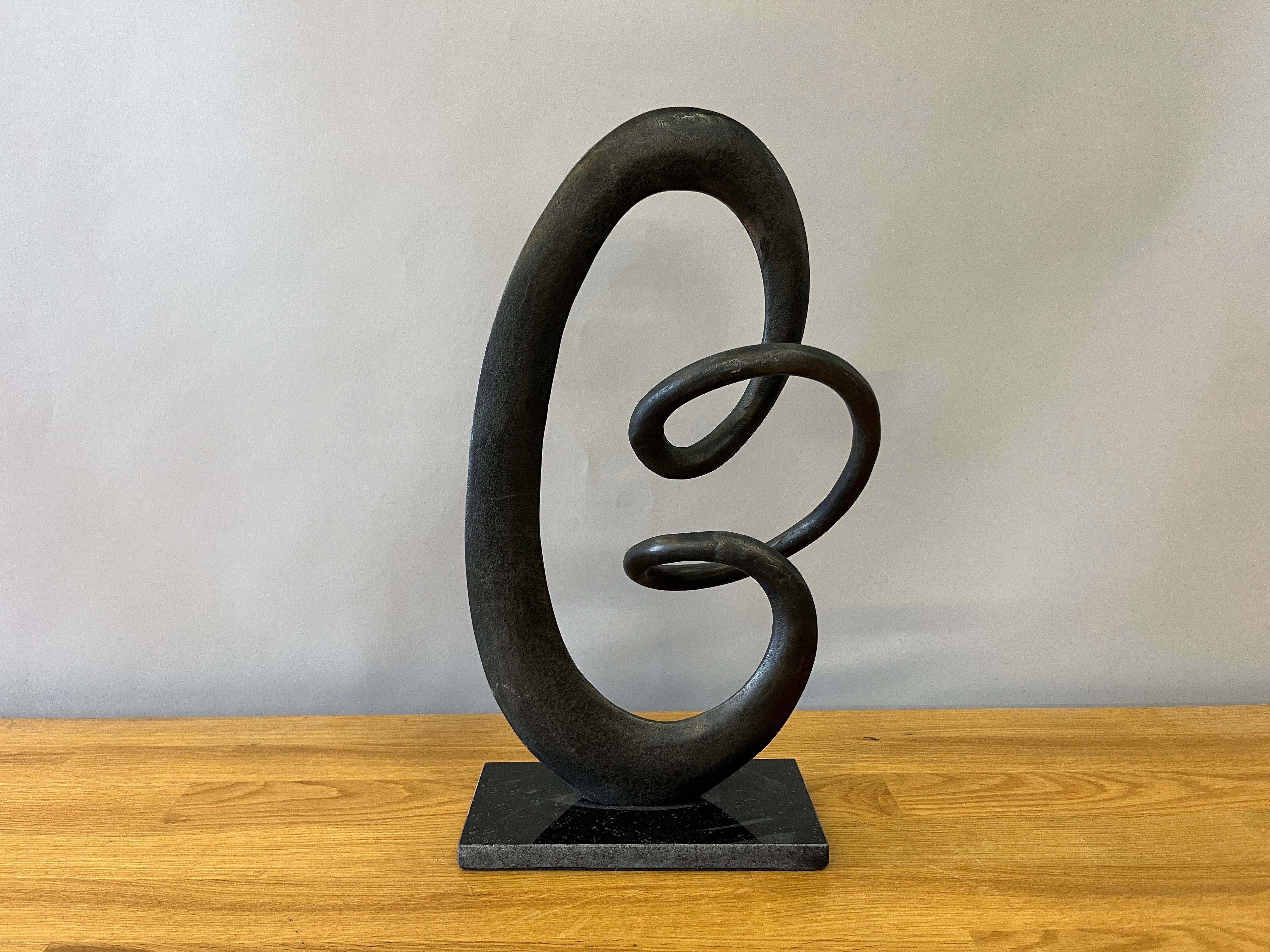 Black Metal Abstract Sculpture