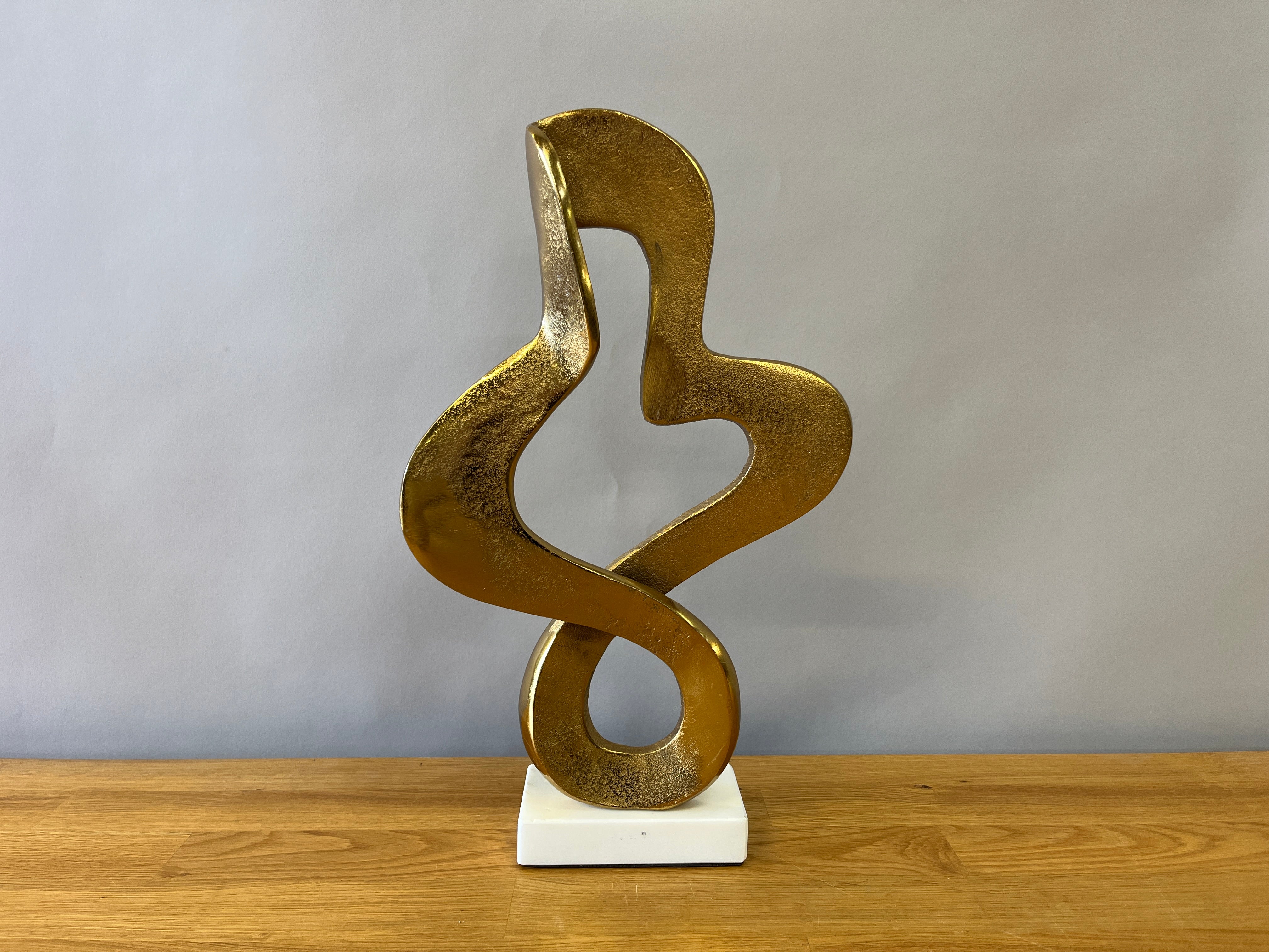 Abstract Gold Metal Sculpture