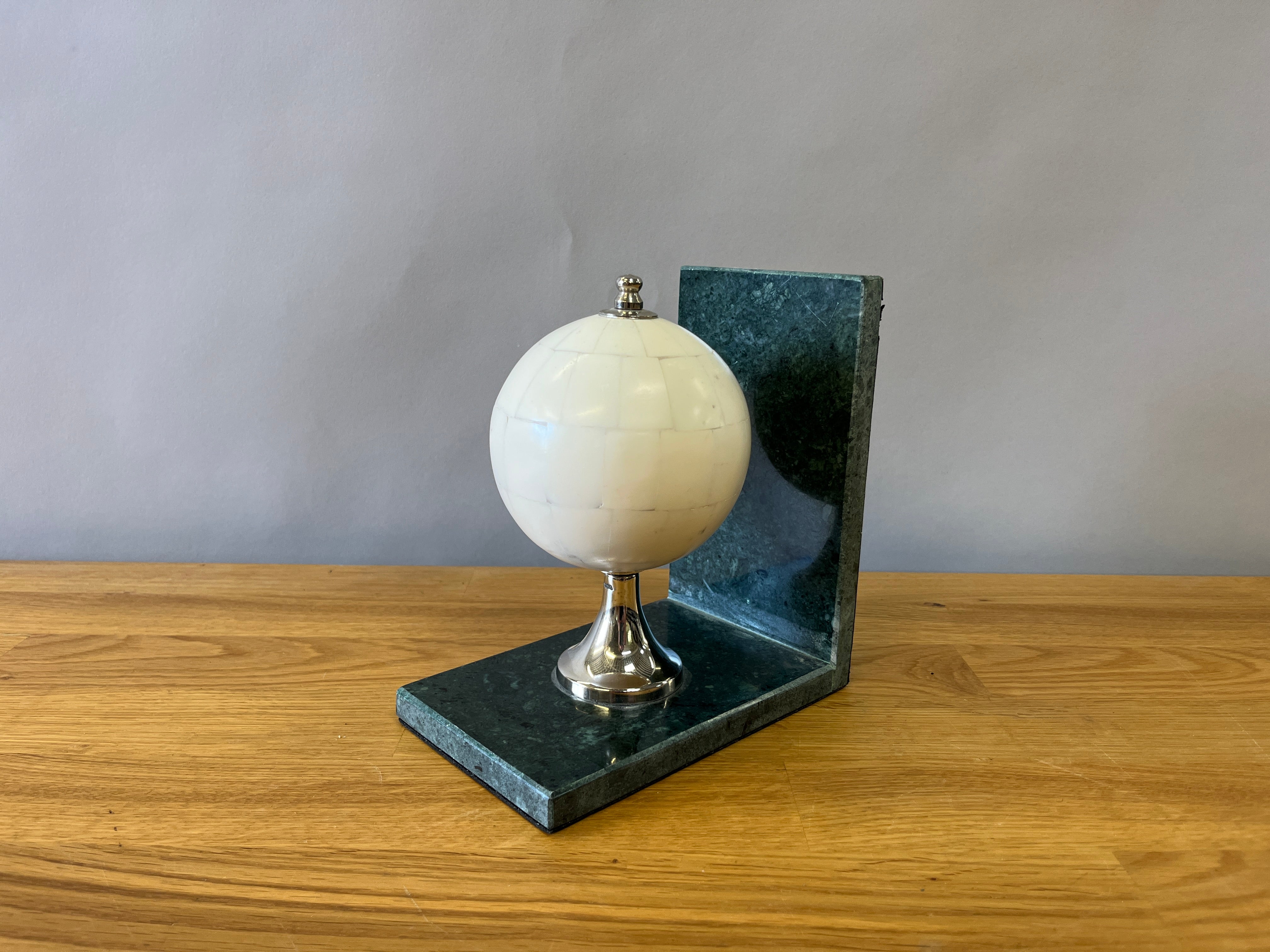 Green Marble Globe Bookend