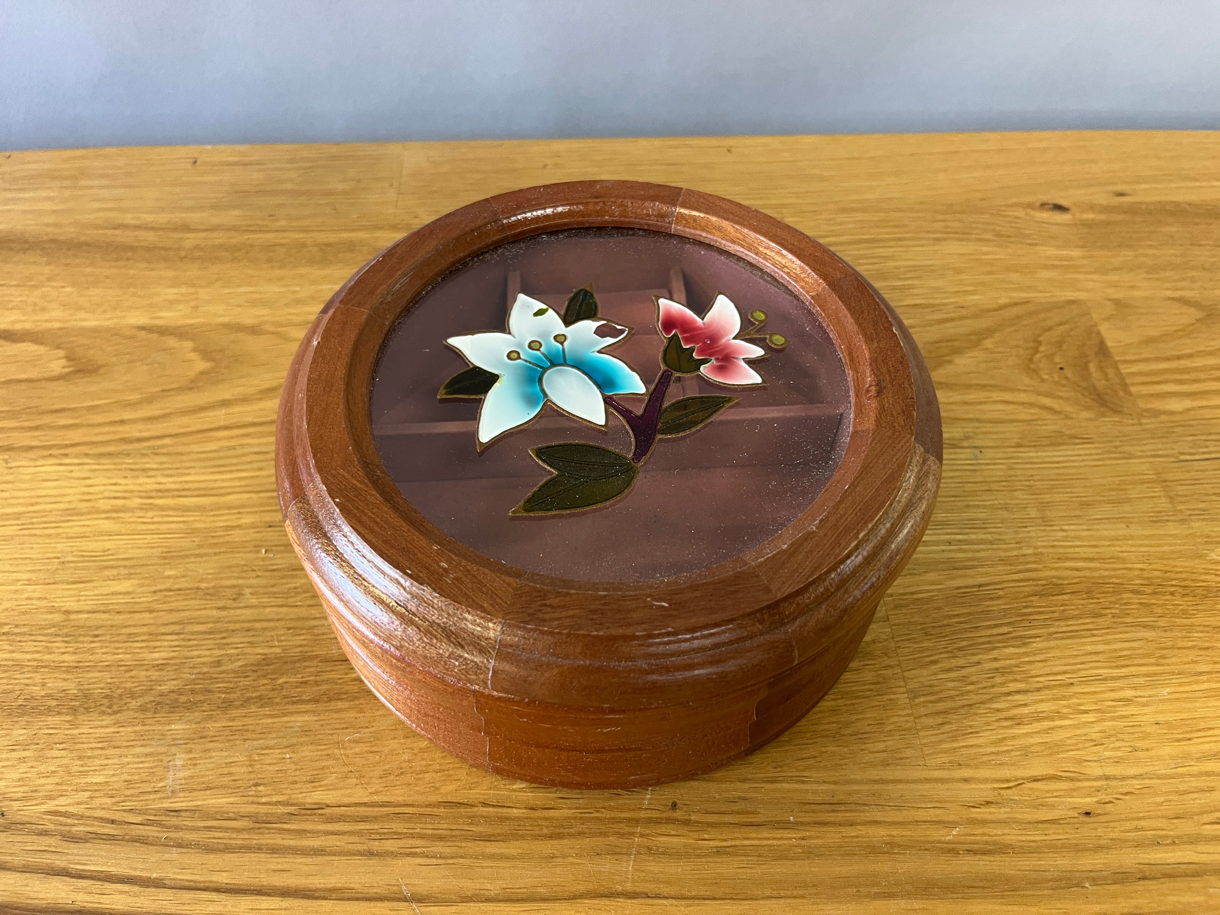 Wood Circular Jewelry Box