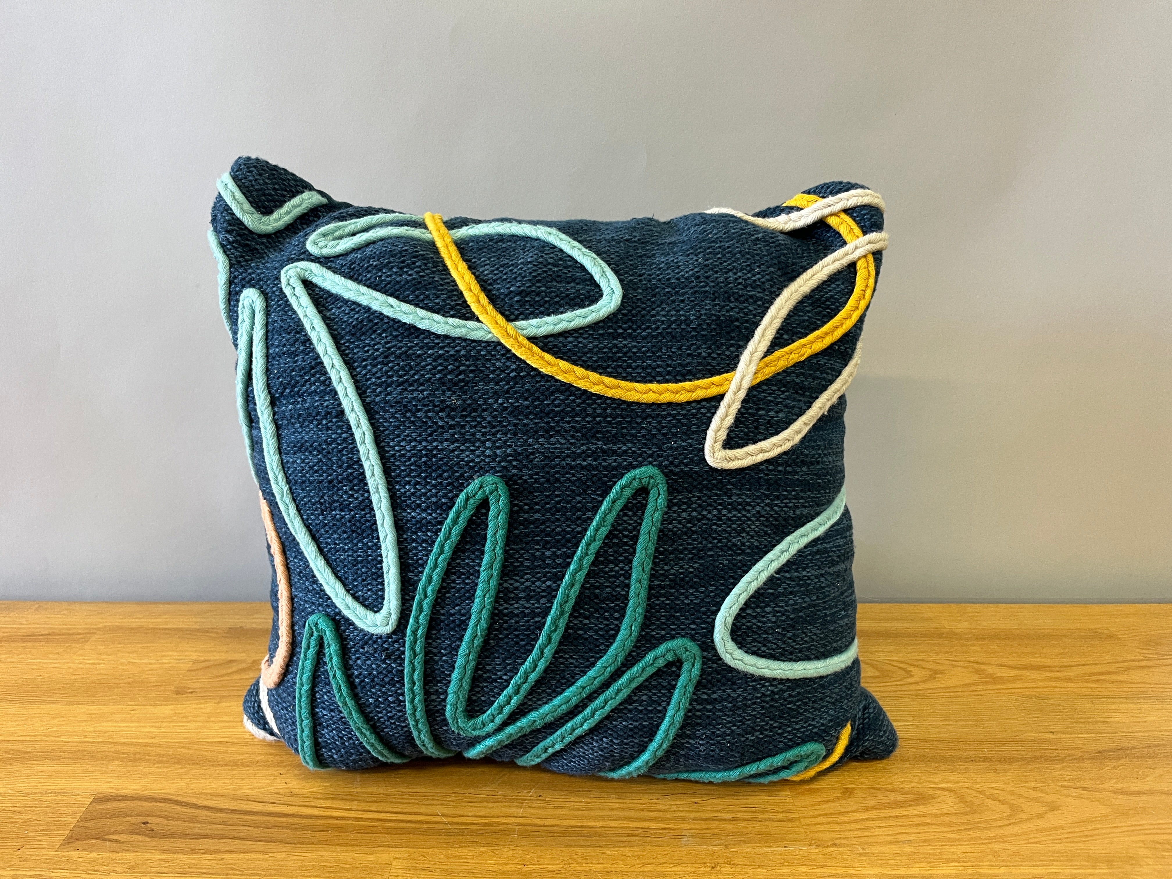 Blue Woven Braid Pillow
