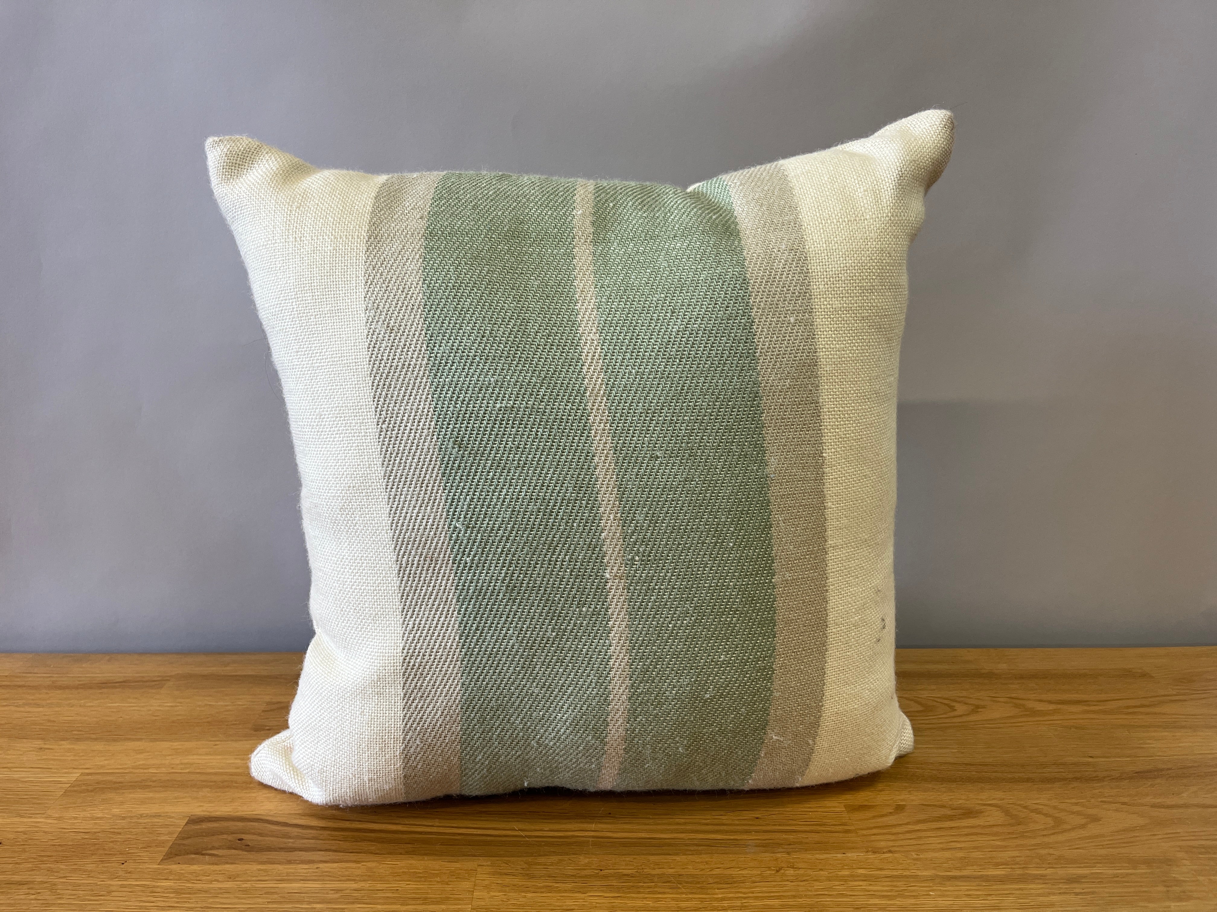Cream and Green Pillow