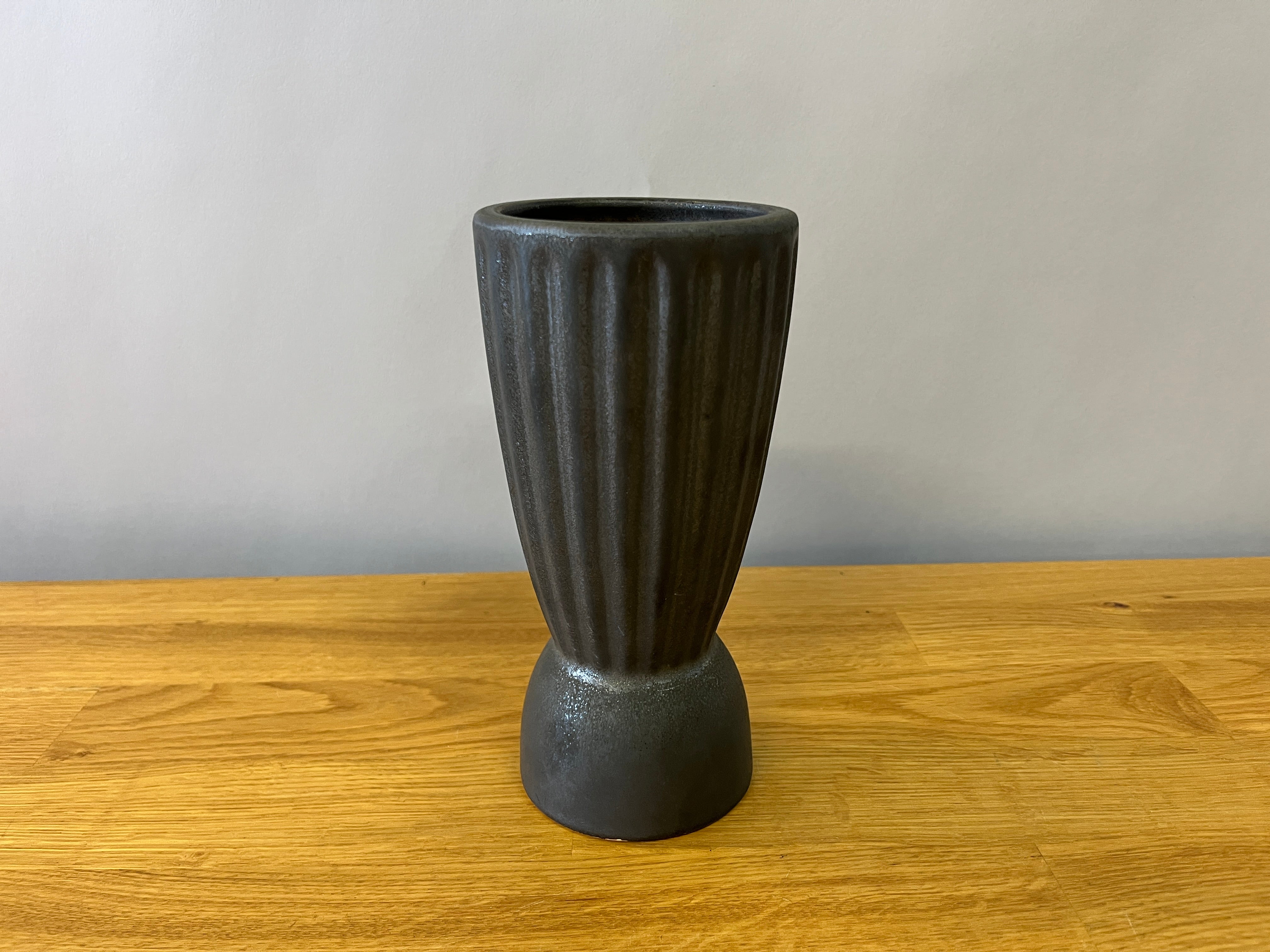 Black Fluted Vase