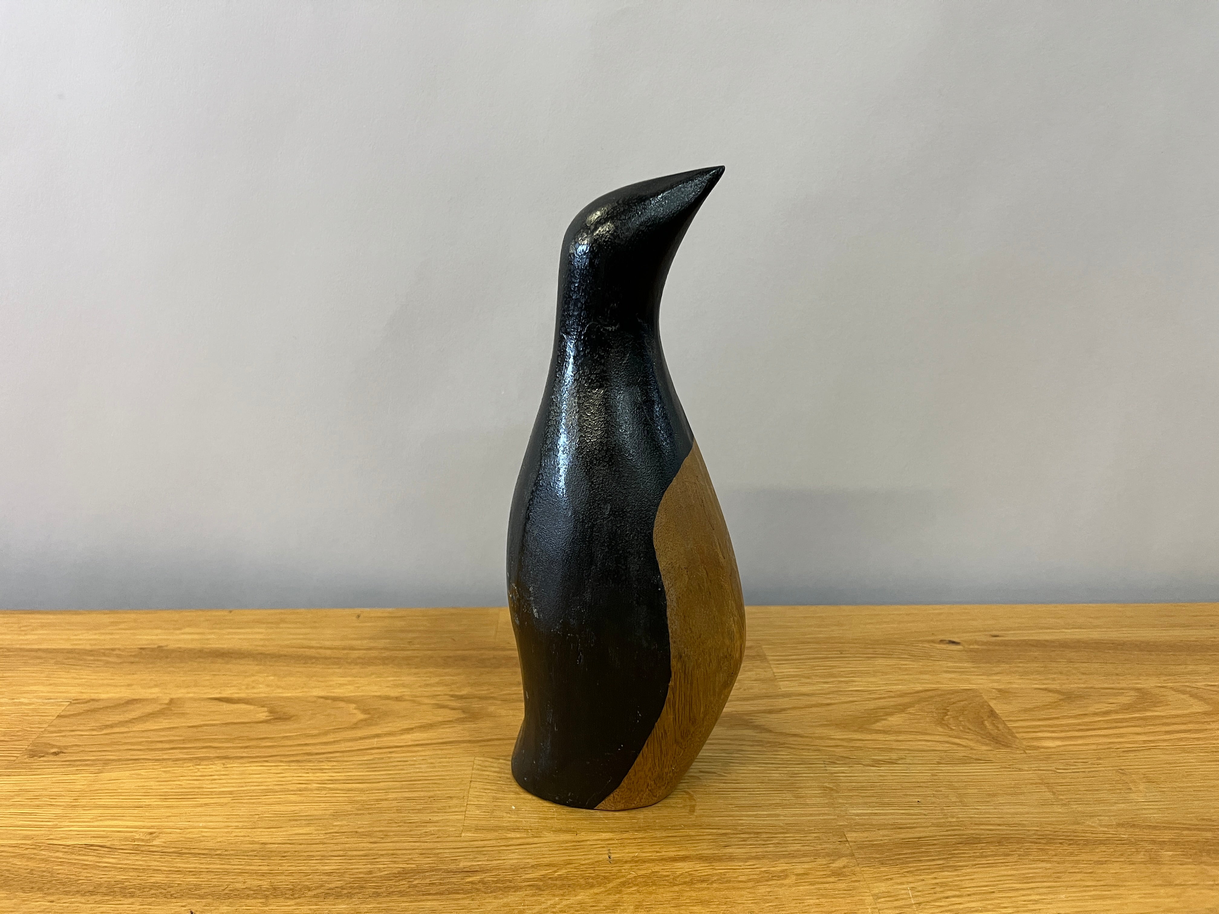 Black Wooden Penguin