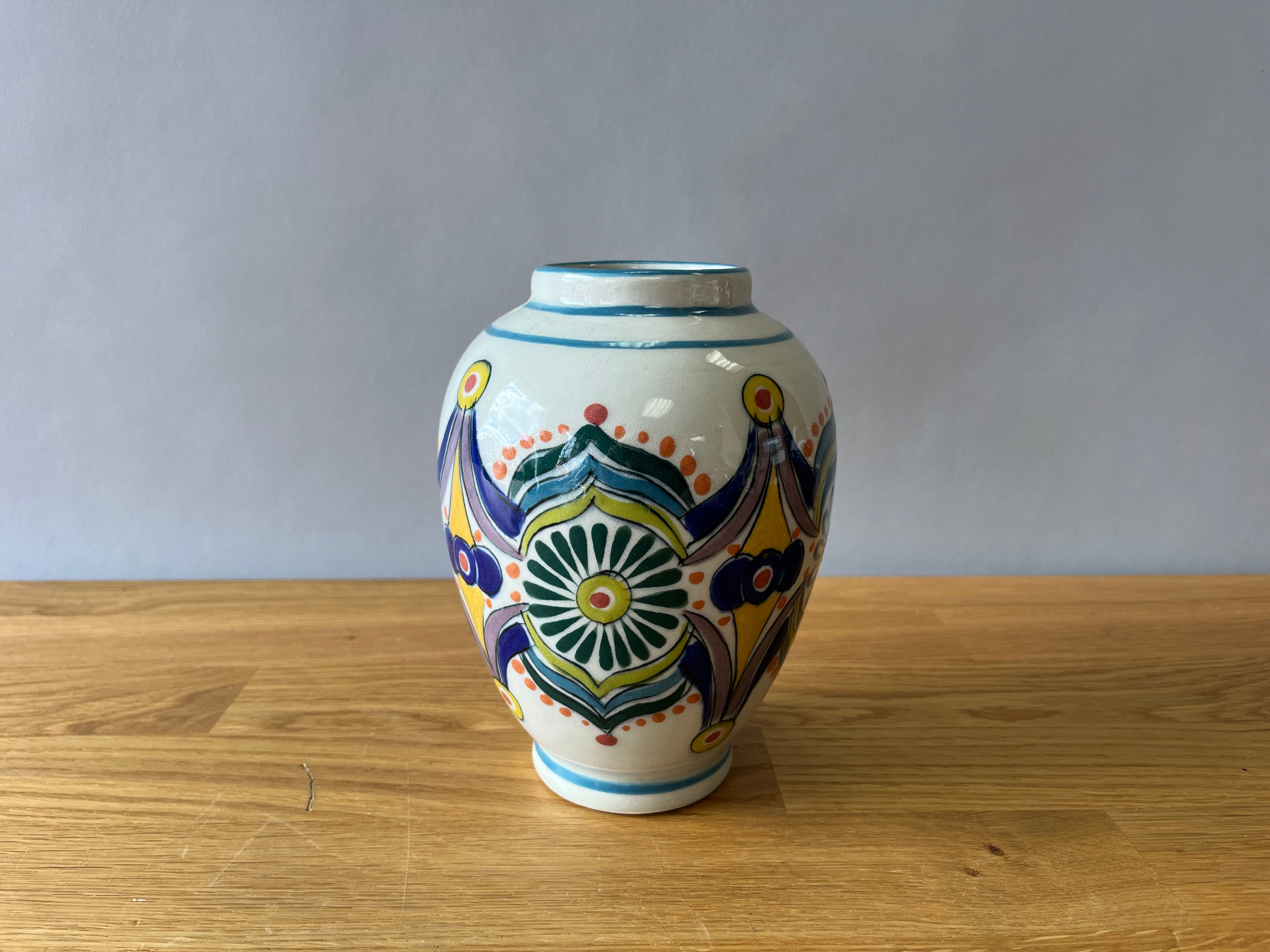 Multicoloured Painted Vase