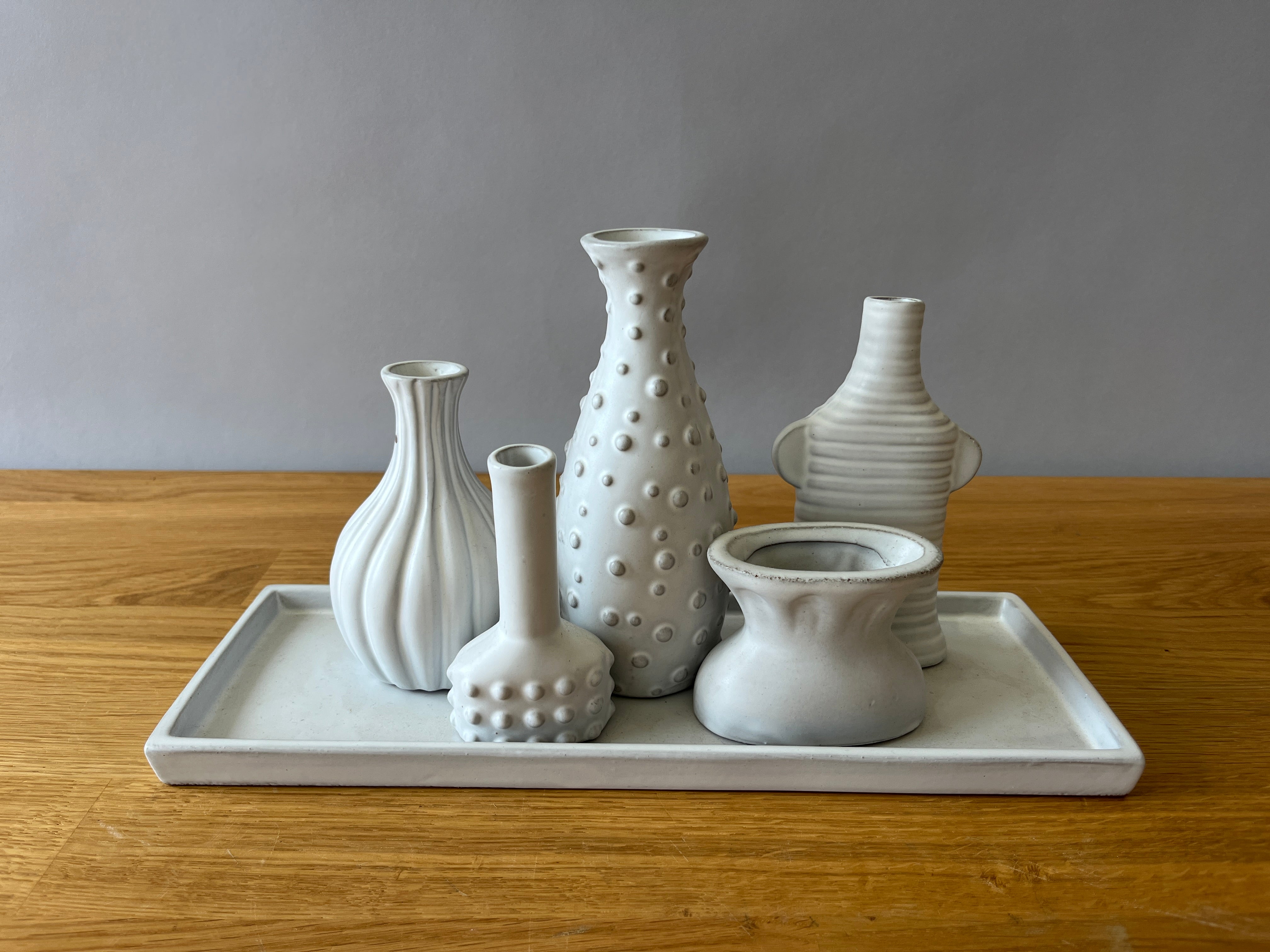 White Tray with Vases