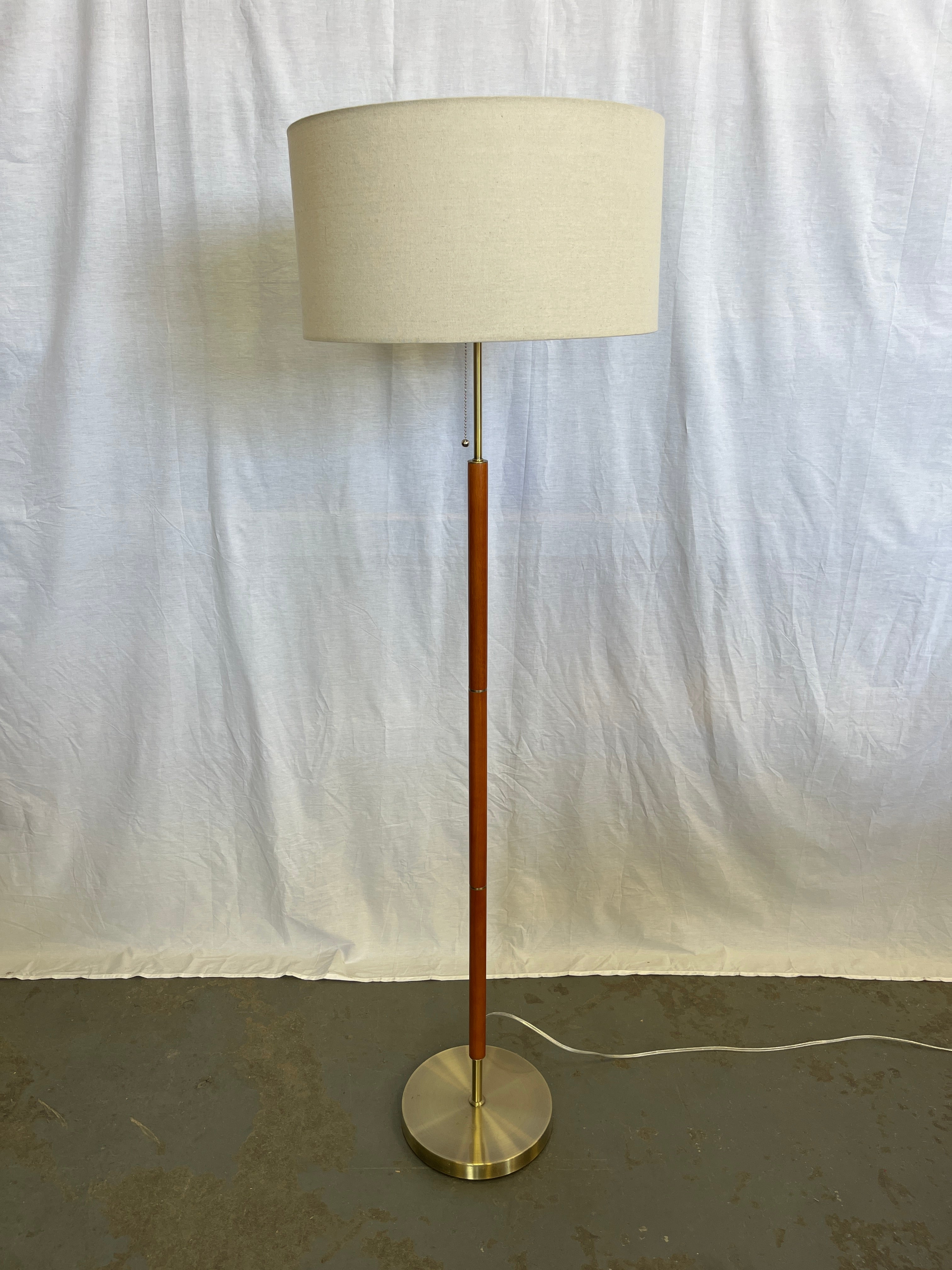 Wood and Gold Standing Lamp
