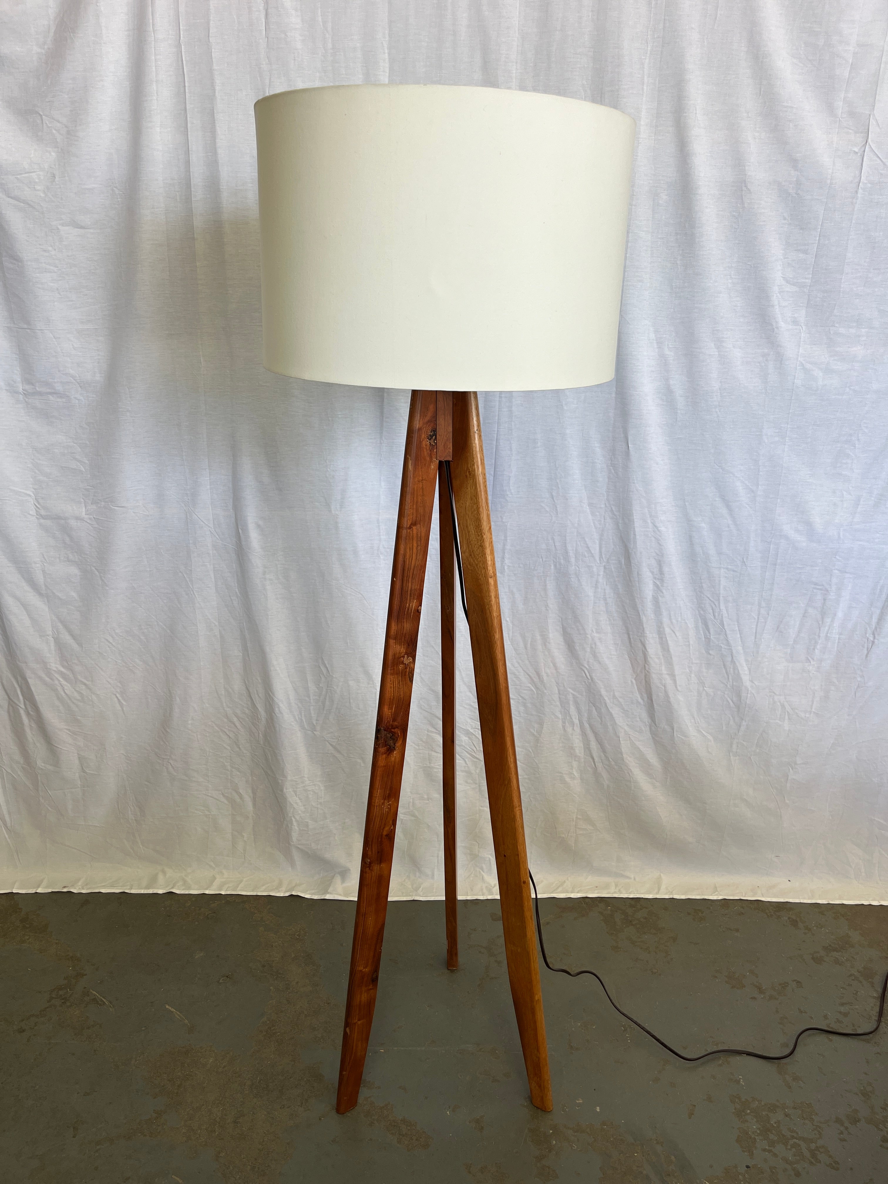 XL Wood Tripod Standing Lamp