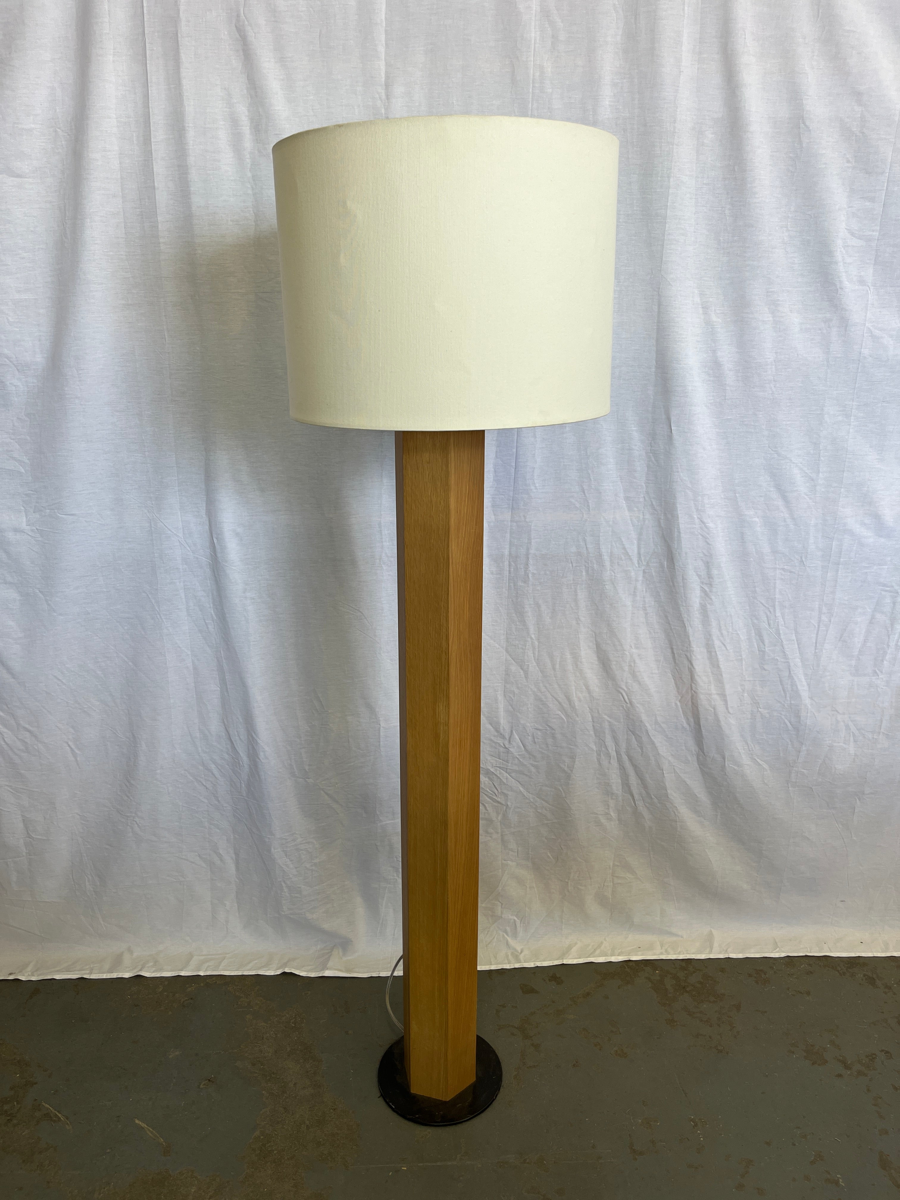 Hexagon Light Wood Standing Lamp