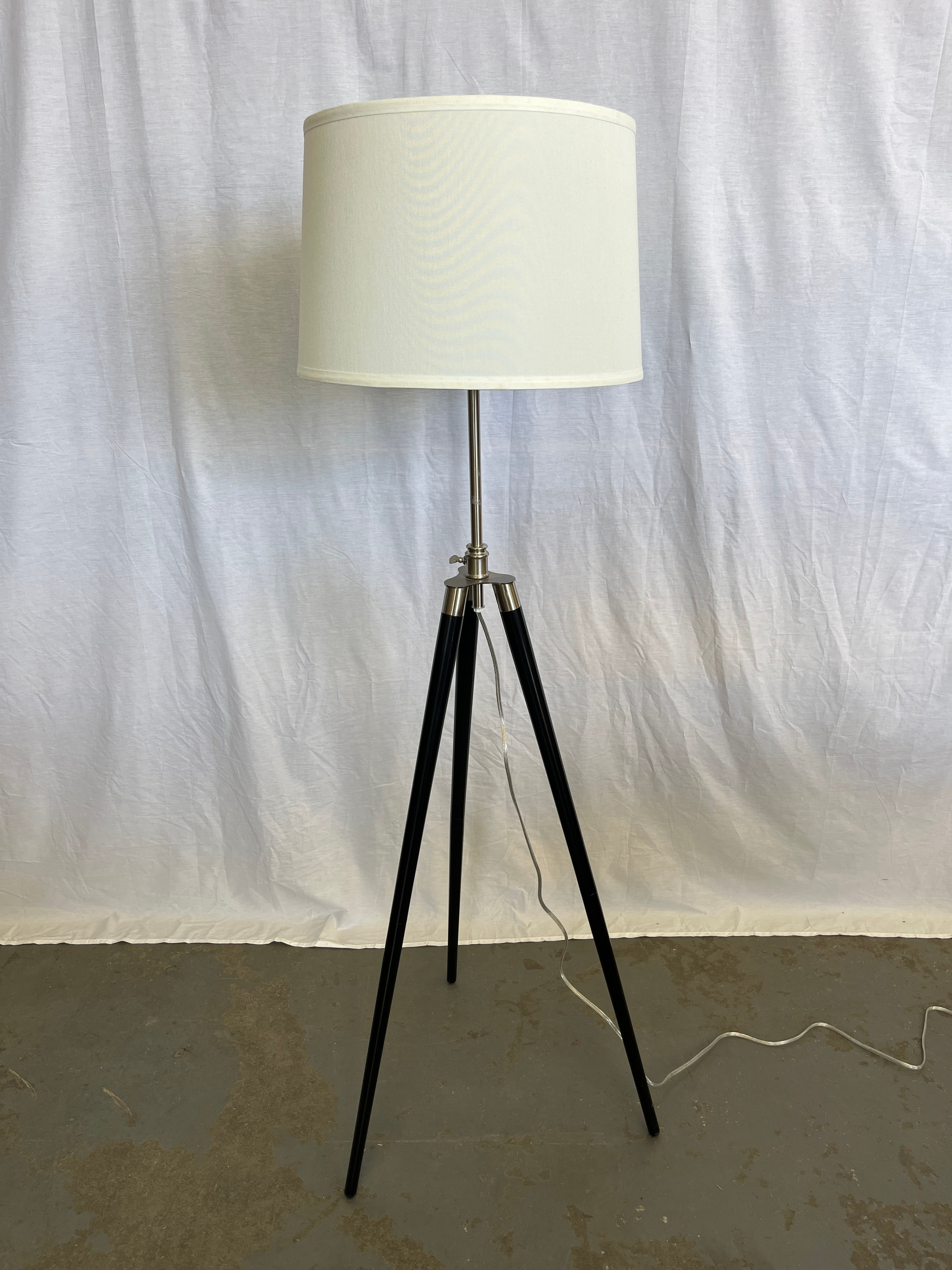 Tripod Black and Silver Standing Lamp