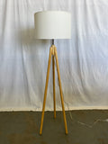 Light Wood Tripod Standing Lamp