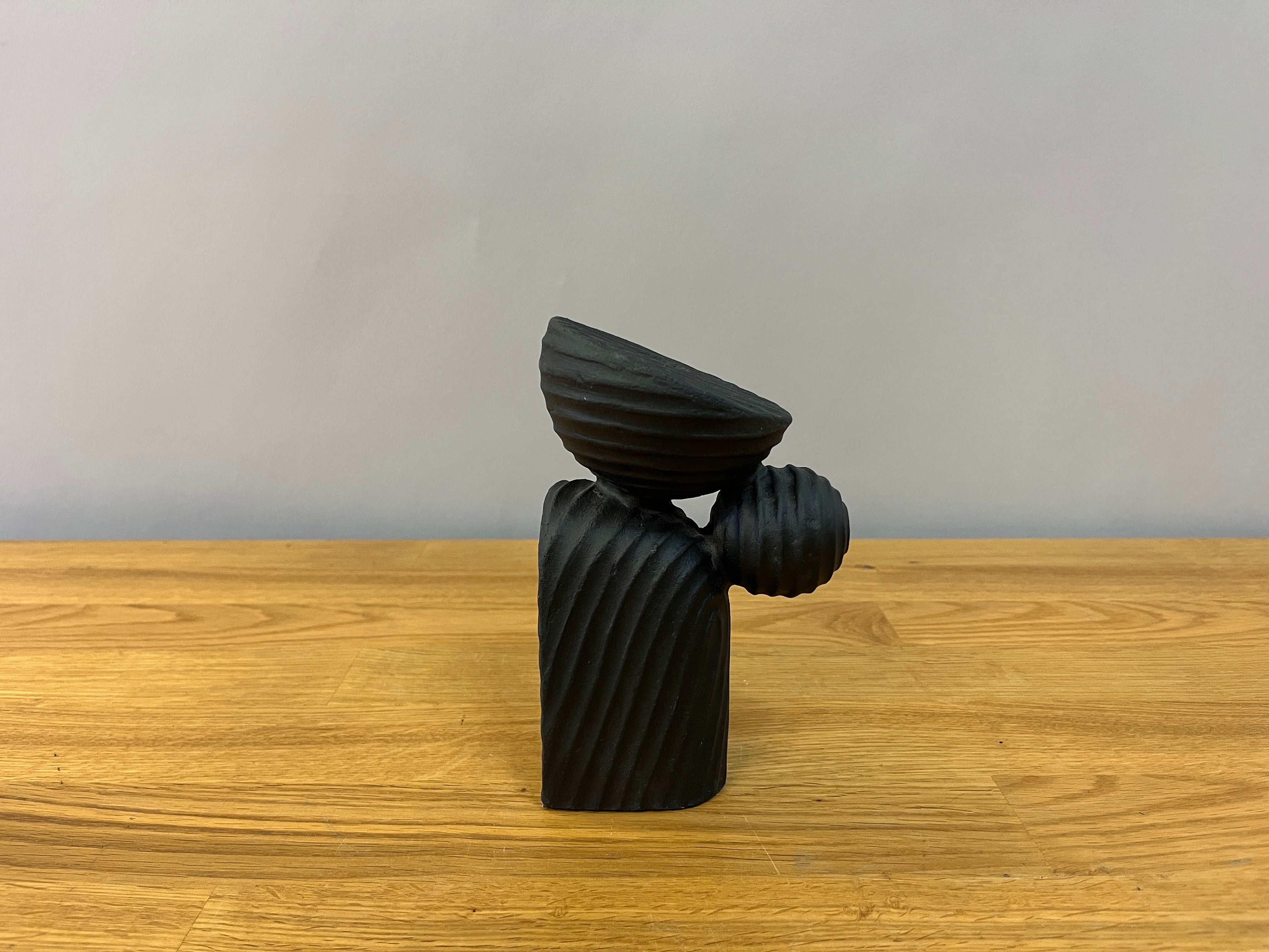 Black Abstract Candle Holder