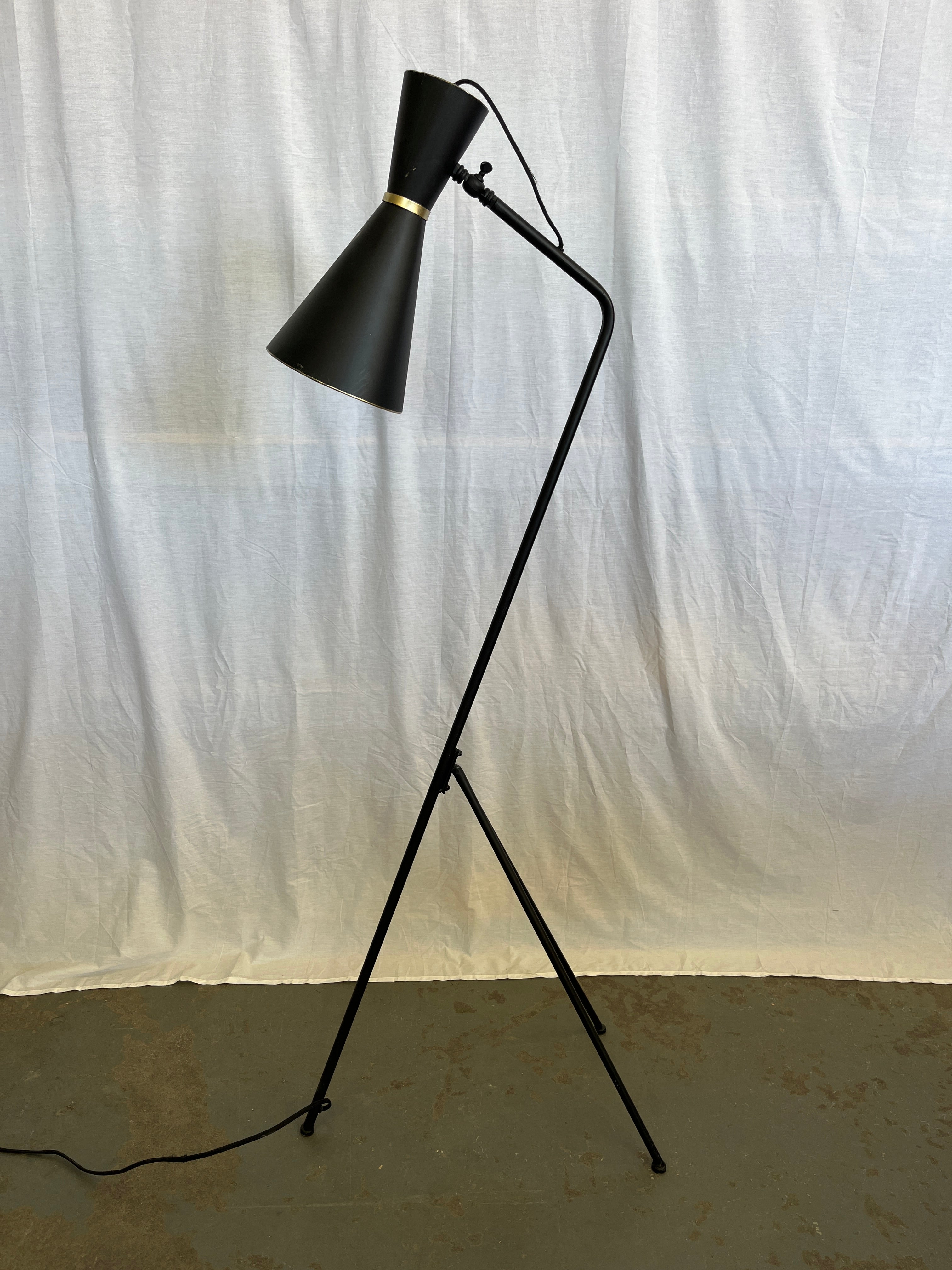 Black with Mini Tripod Standing Lamp