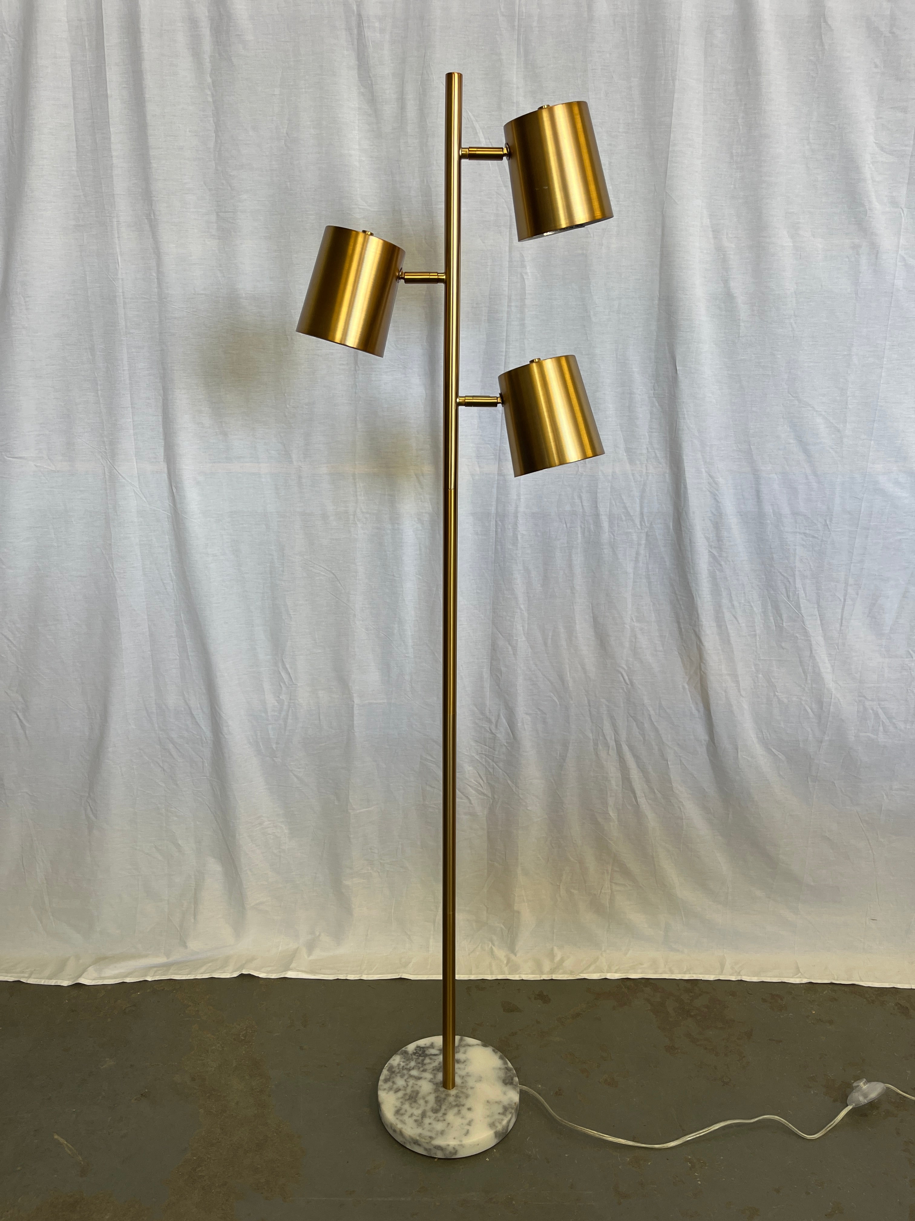 Gold Three Headed Standing Lamp