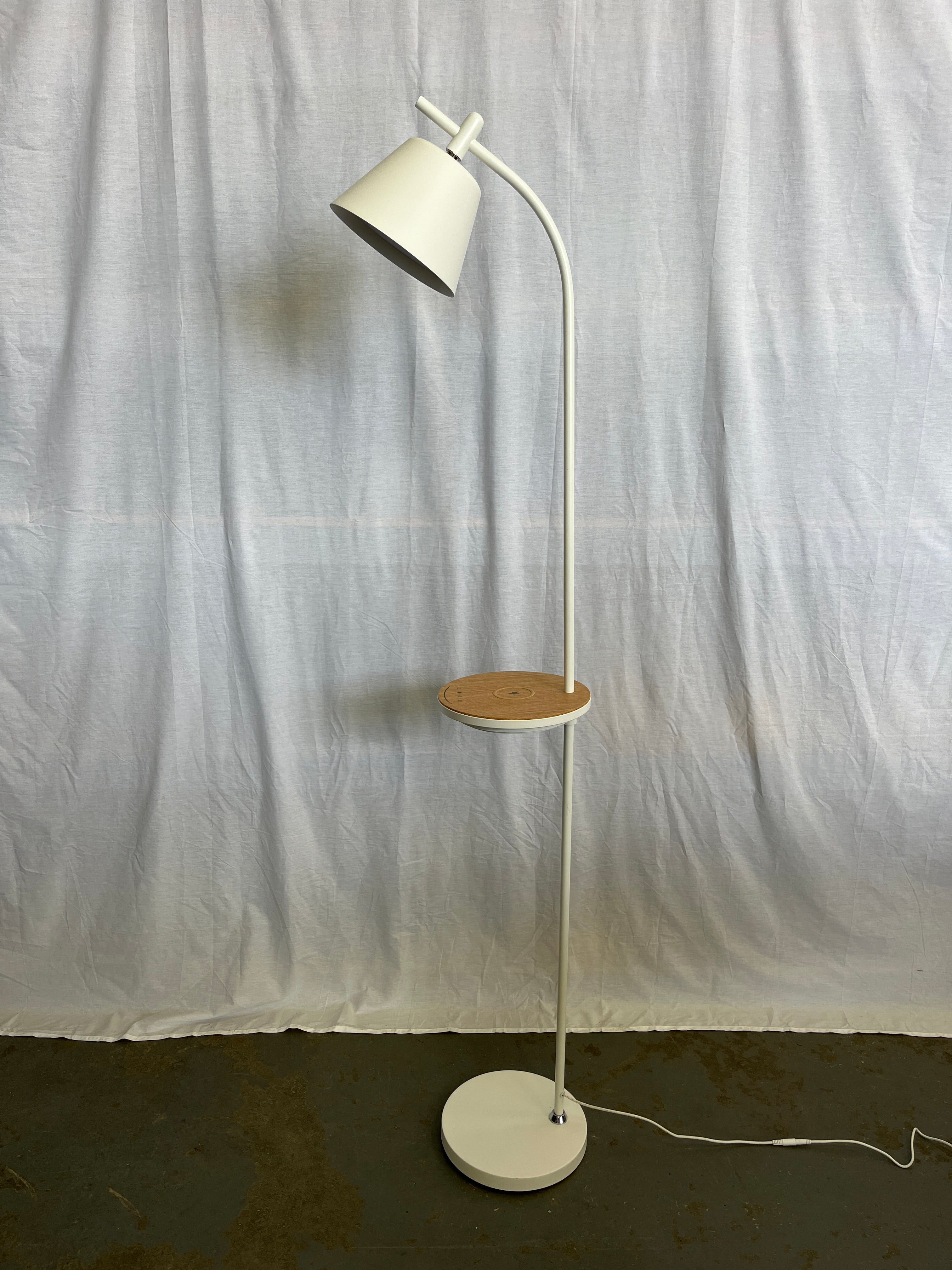 White Standing Lamp with Tray
