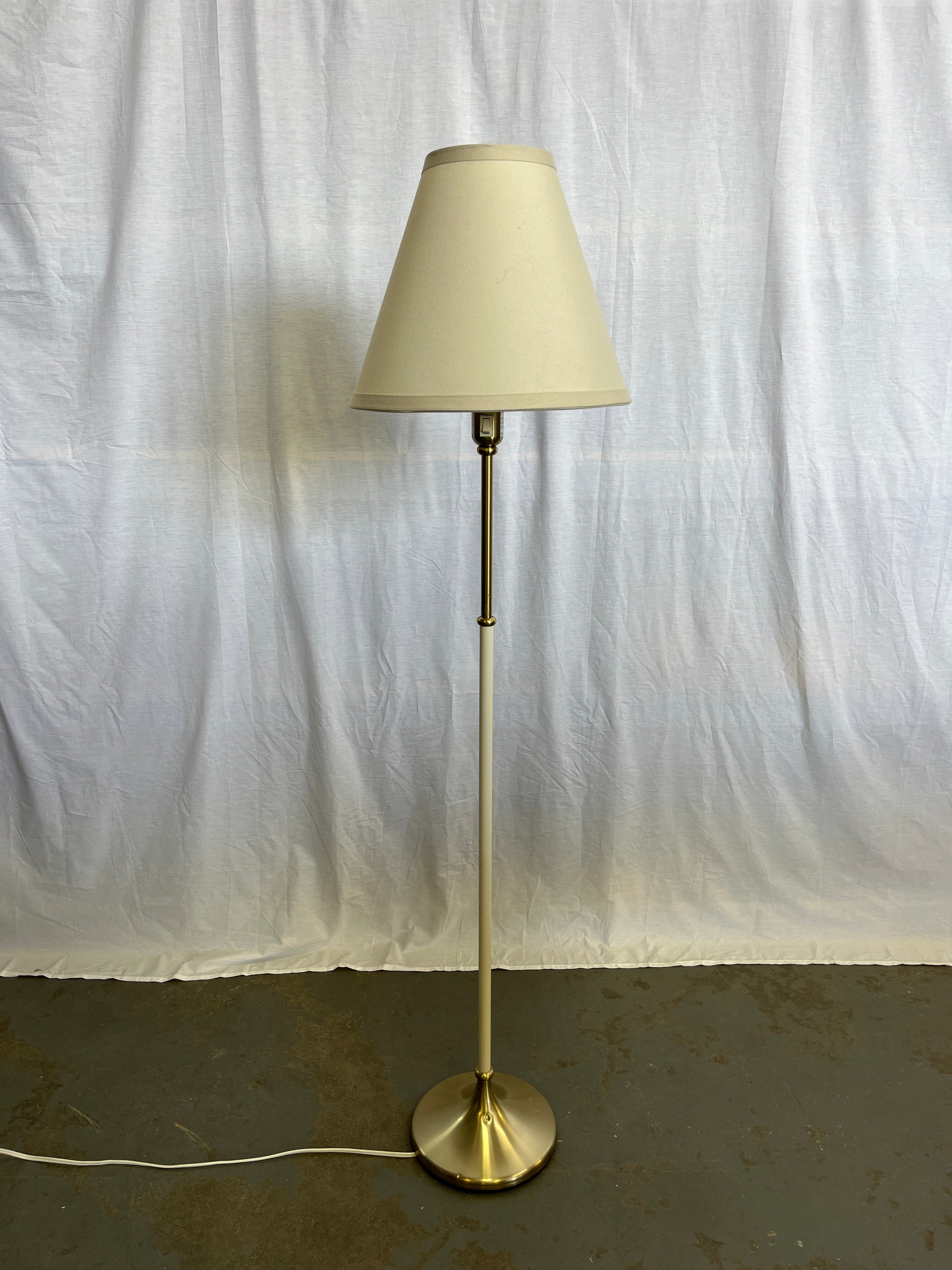 White Standing Lamp with Gold