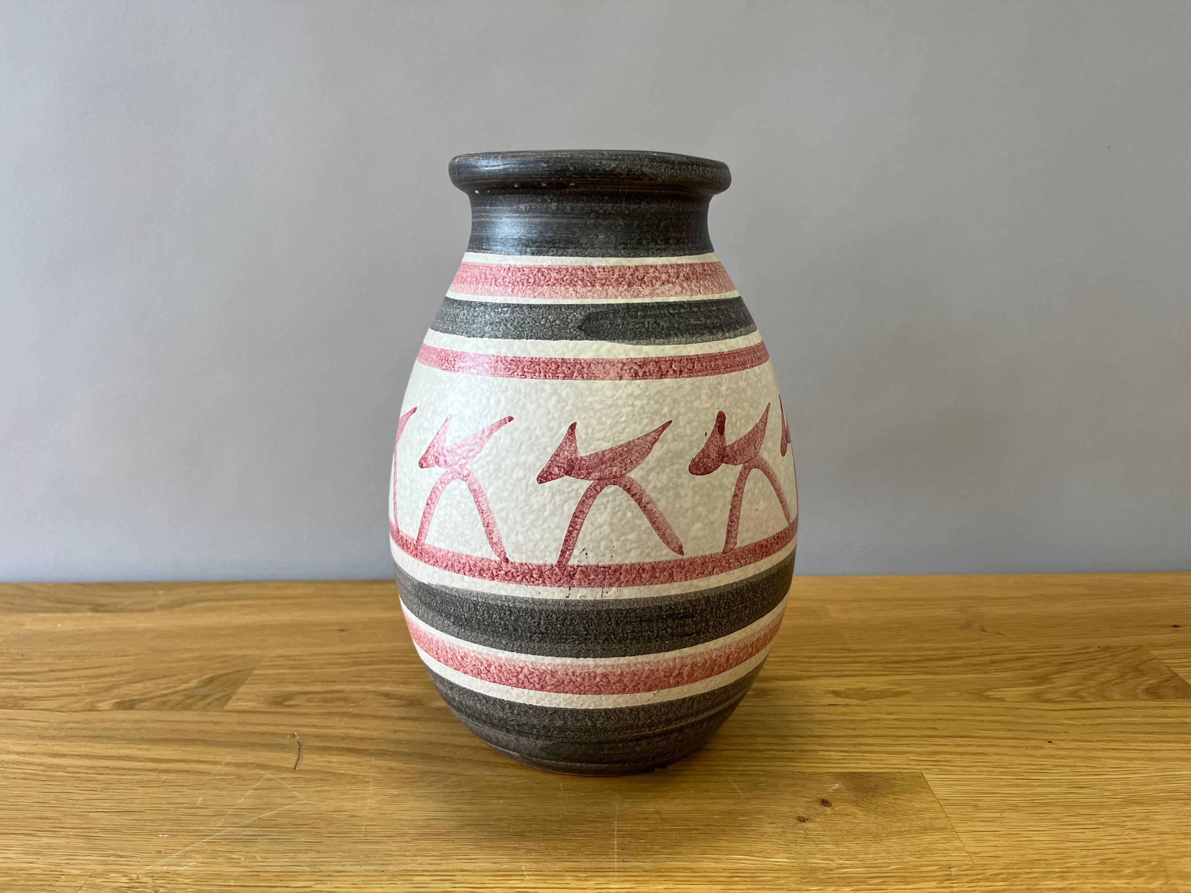 White and Grey Hand Painted Vase