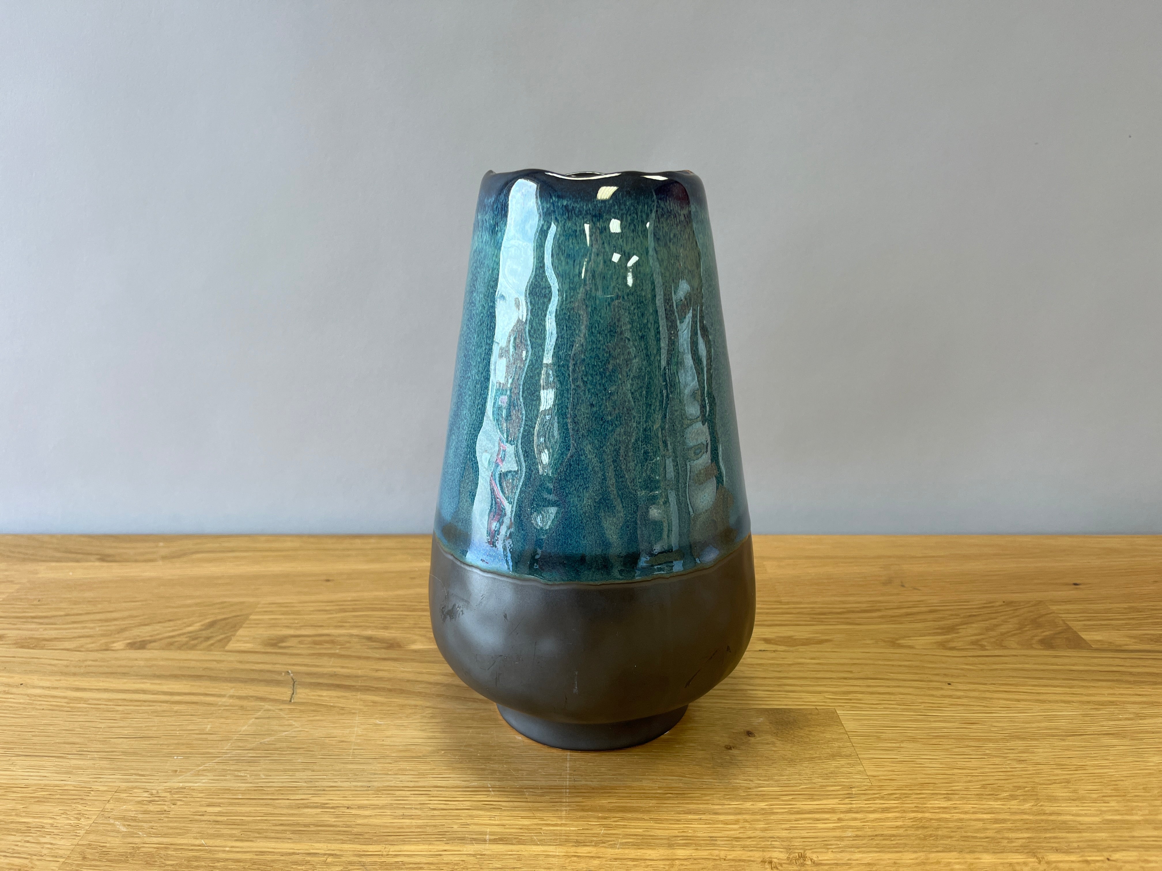 Blue and Black Tapered Vase