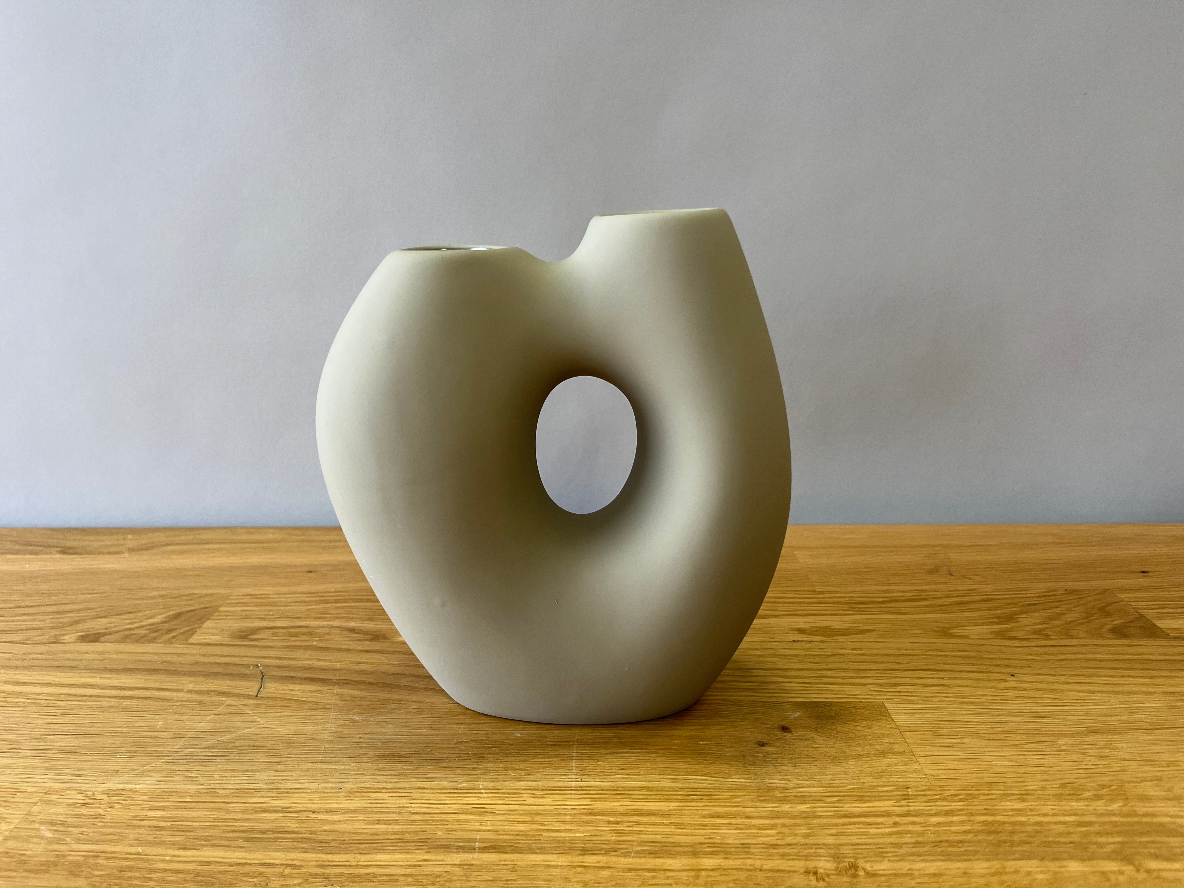 Matte Grey Abstract Vase