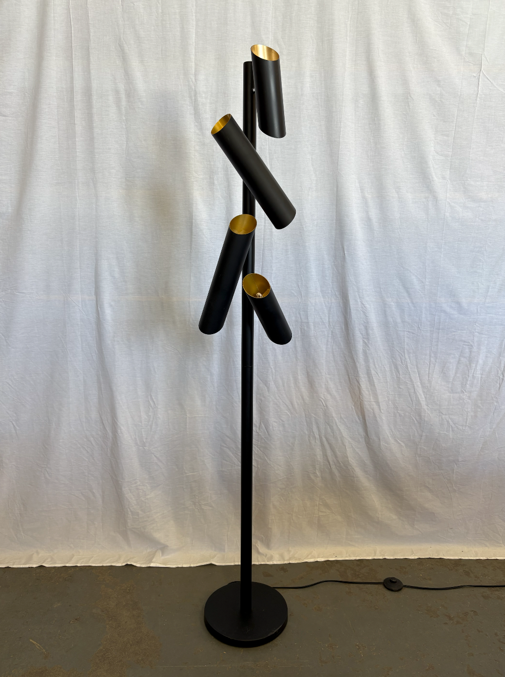 Black Four Head Standing Lamp